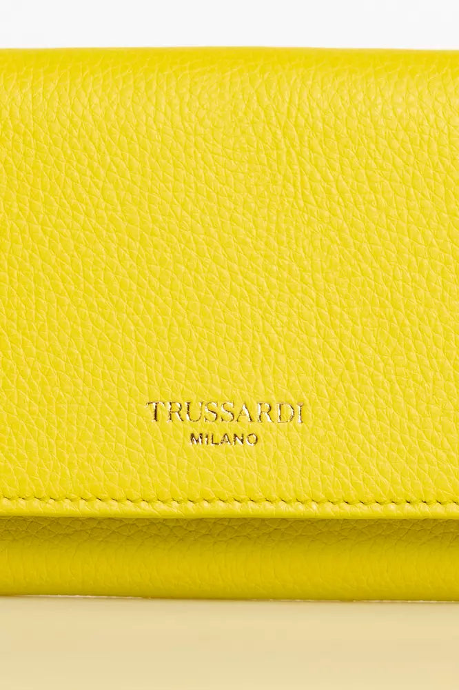 Trussardi Yellow Leather Women Wallet - Luksusmuotia Trussardi - Tutustu YVES JAVANNI® 