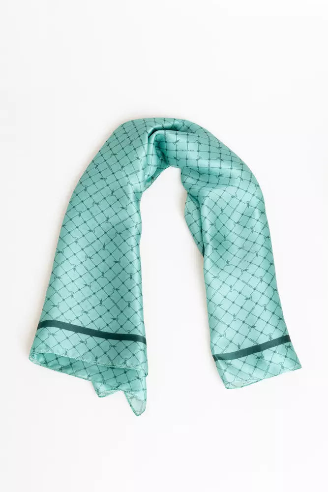 Trussardi Light Blue Silk Women Scarf - Luksusmuotia Trussardi - Tutustu YVES JAVANNI® 