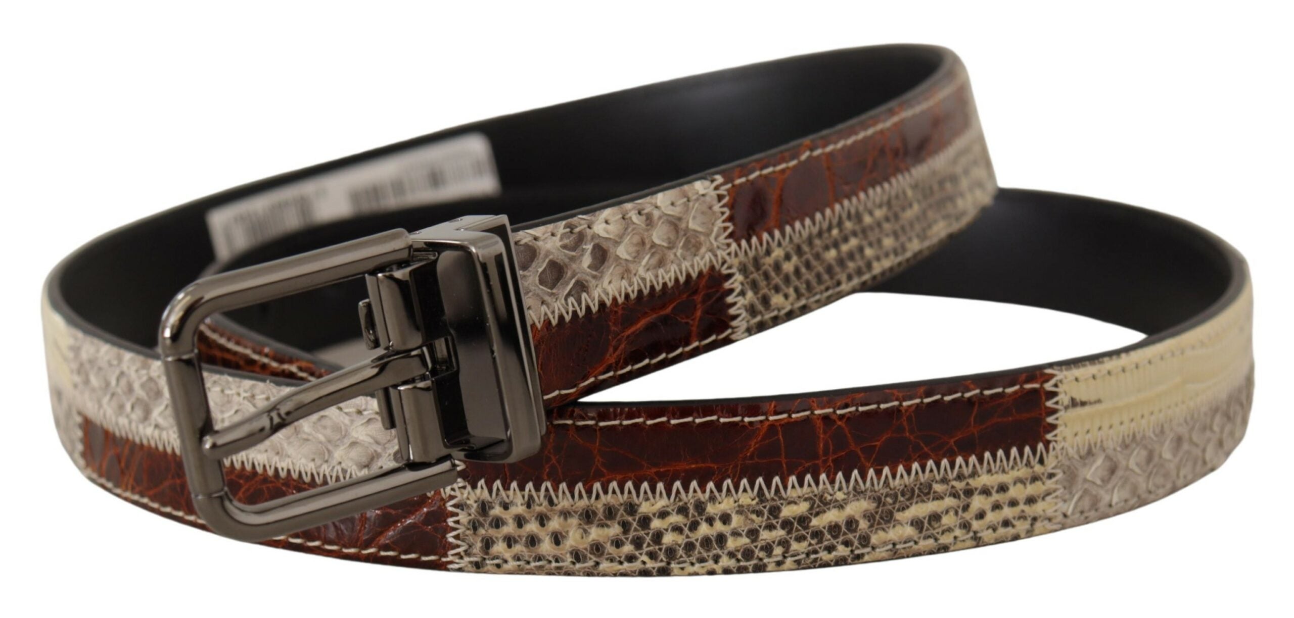 Dolce & Gabbana Multicolor Patchwork Snakeskin Belt - Luksusmuotia Dolce & Gabbana - Tutustu YVES JAVANNI® 