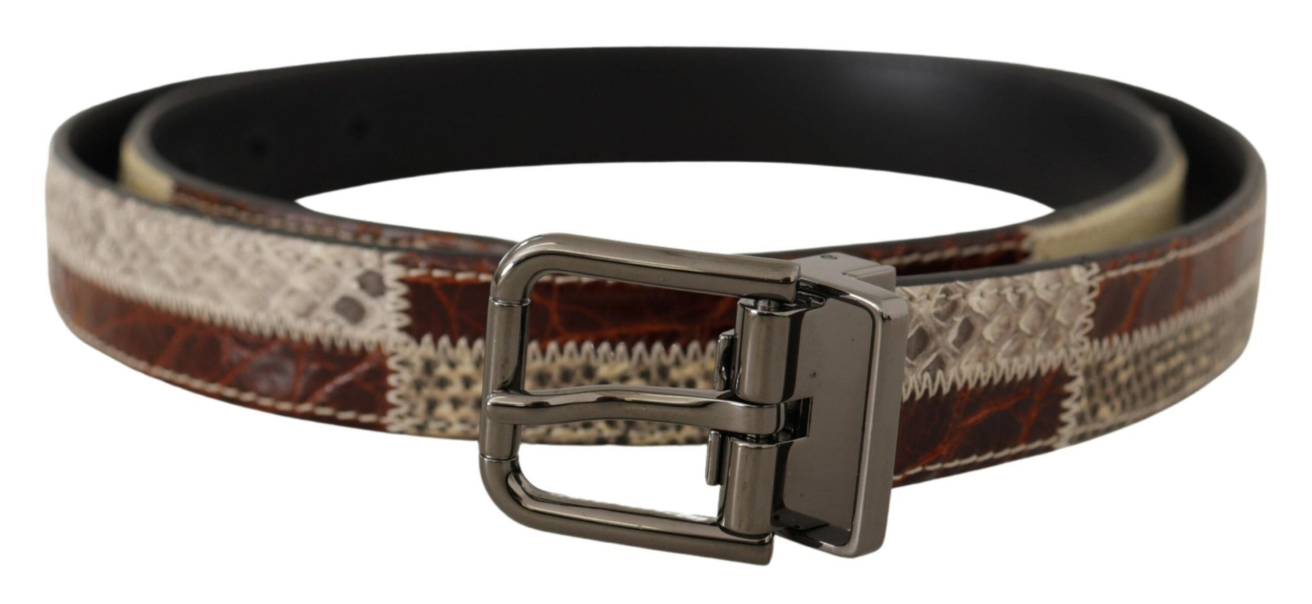 Dolce & Gabbana Multicolor Patchwork Snakeskin Belt - Luksusmuotia Dolce & Gabbana - Tutustu YVES JAVANNI® 