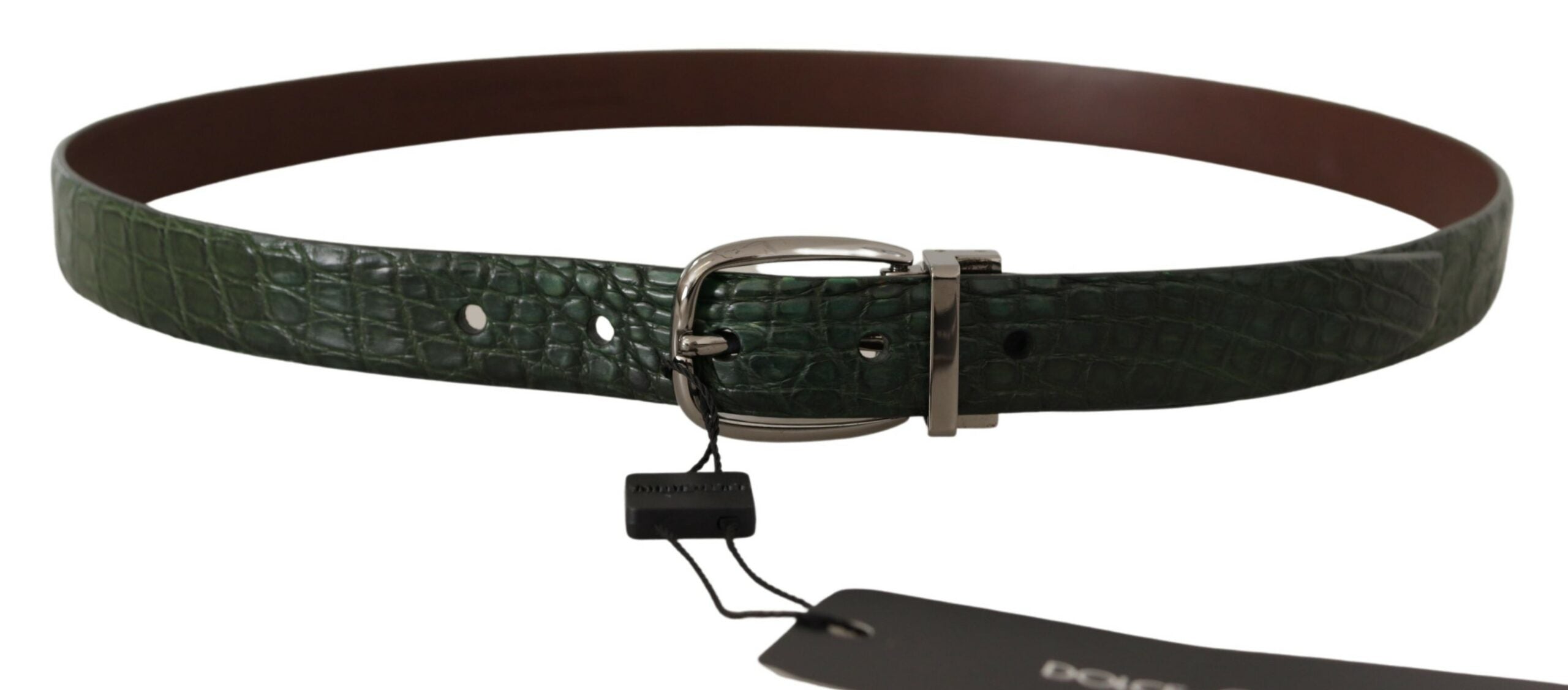 Dolce & Gabbana Elegant Italian Leather Crocodile Belt - Luksusmuotia Dolce & Gabbana - Tutustu YVES JAVANNI® 