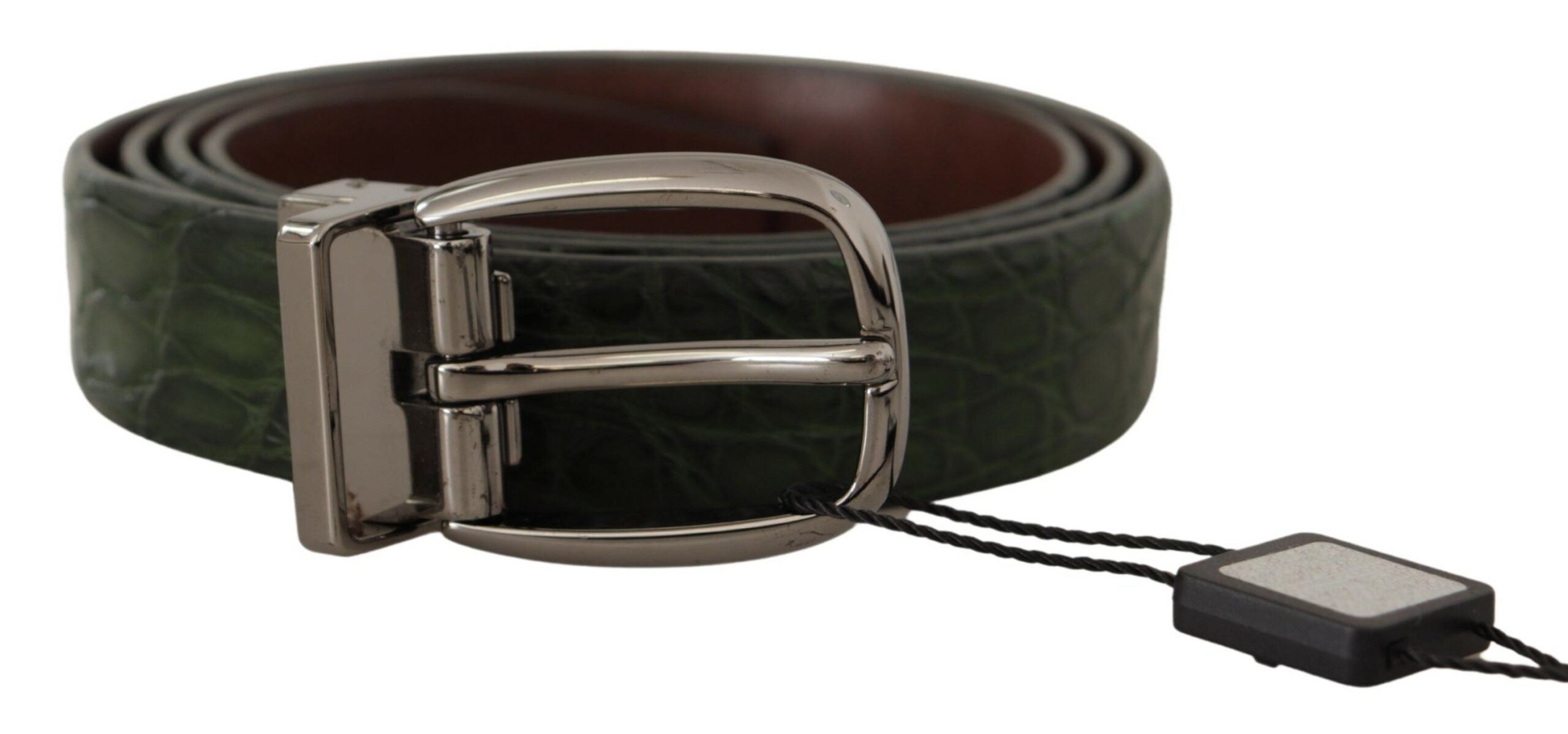 Dolce & Gabbana Elegant Italian Leather Crocodile Belt - Luksusmuotia Dolce & Gabbana - Tutustu YVES JAVANNI® 