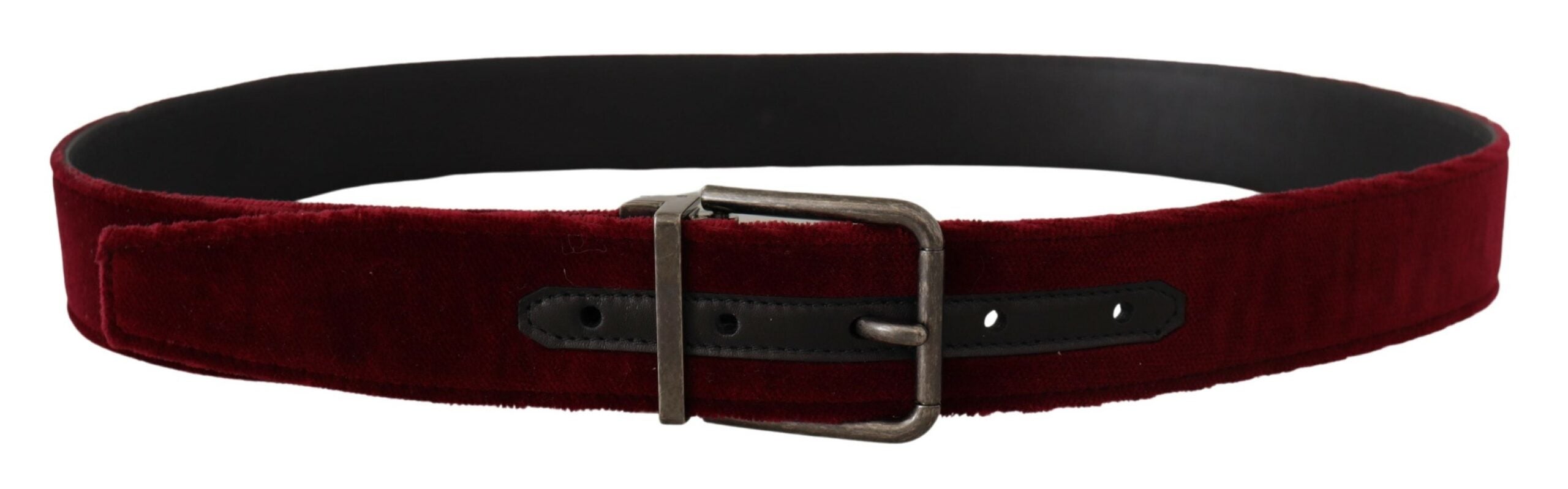 Dolce & Gabbana Velvet Maroon Elegance Belt - Luksusmuotia Dolce & Gabbana - Tutustu YVES JAVANNI® 