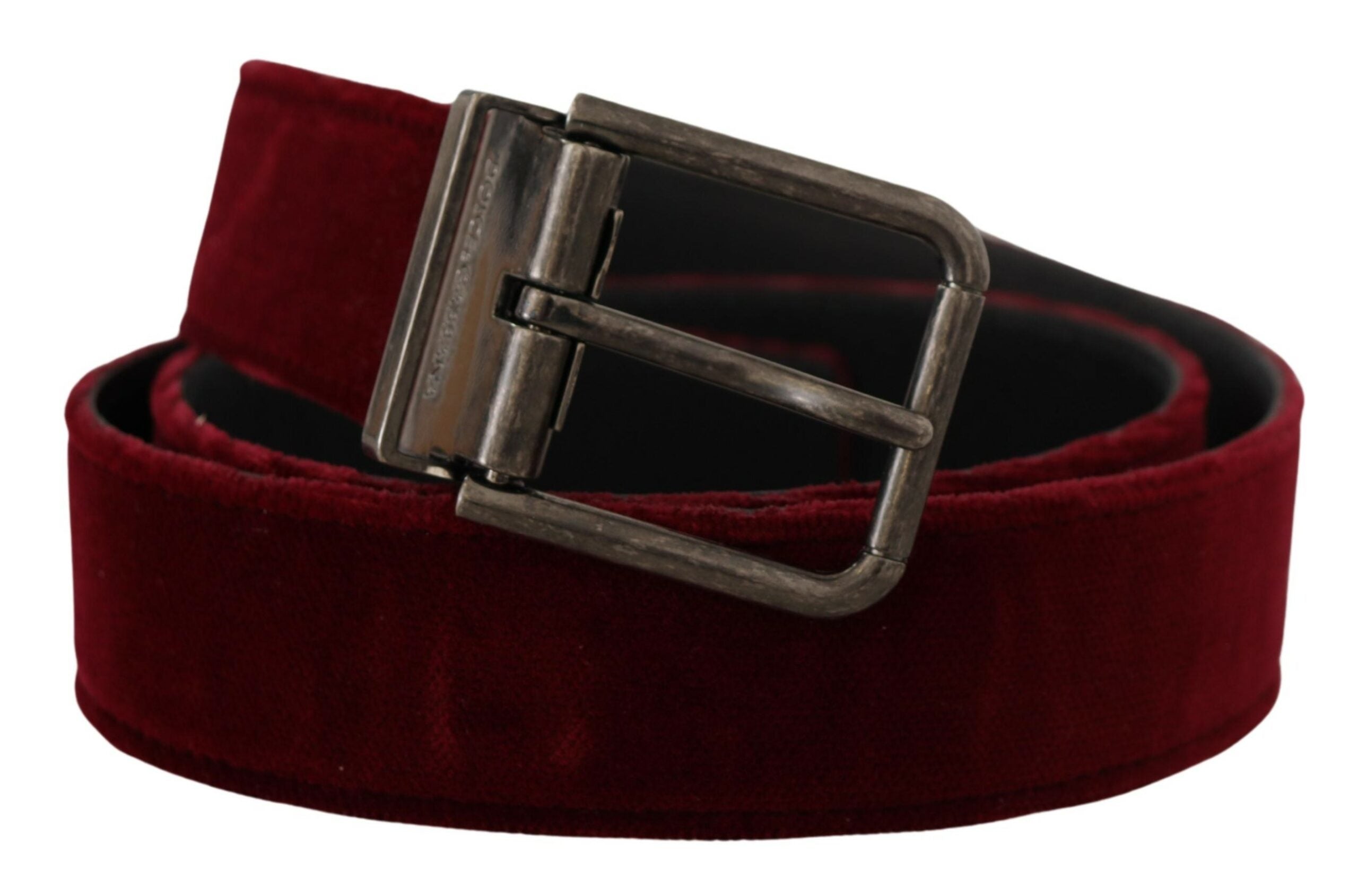 Dolce & Gabbana Velvet Maroon Elegance Belt - Luksusmuotia Dolce & Gabbana - Tutustu YVES JAVANNI® 