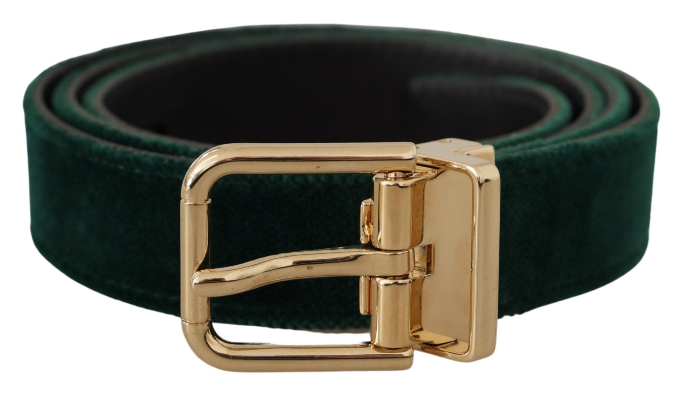 Dolce & Gabbana Emerald Velvet Designer Belt with Golden Buckle - Luksuslaukut ja asusteet Dolce & Gabbana - Tutustu YVES JAVANNI® 