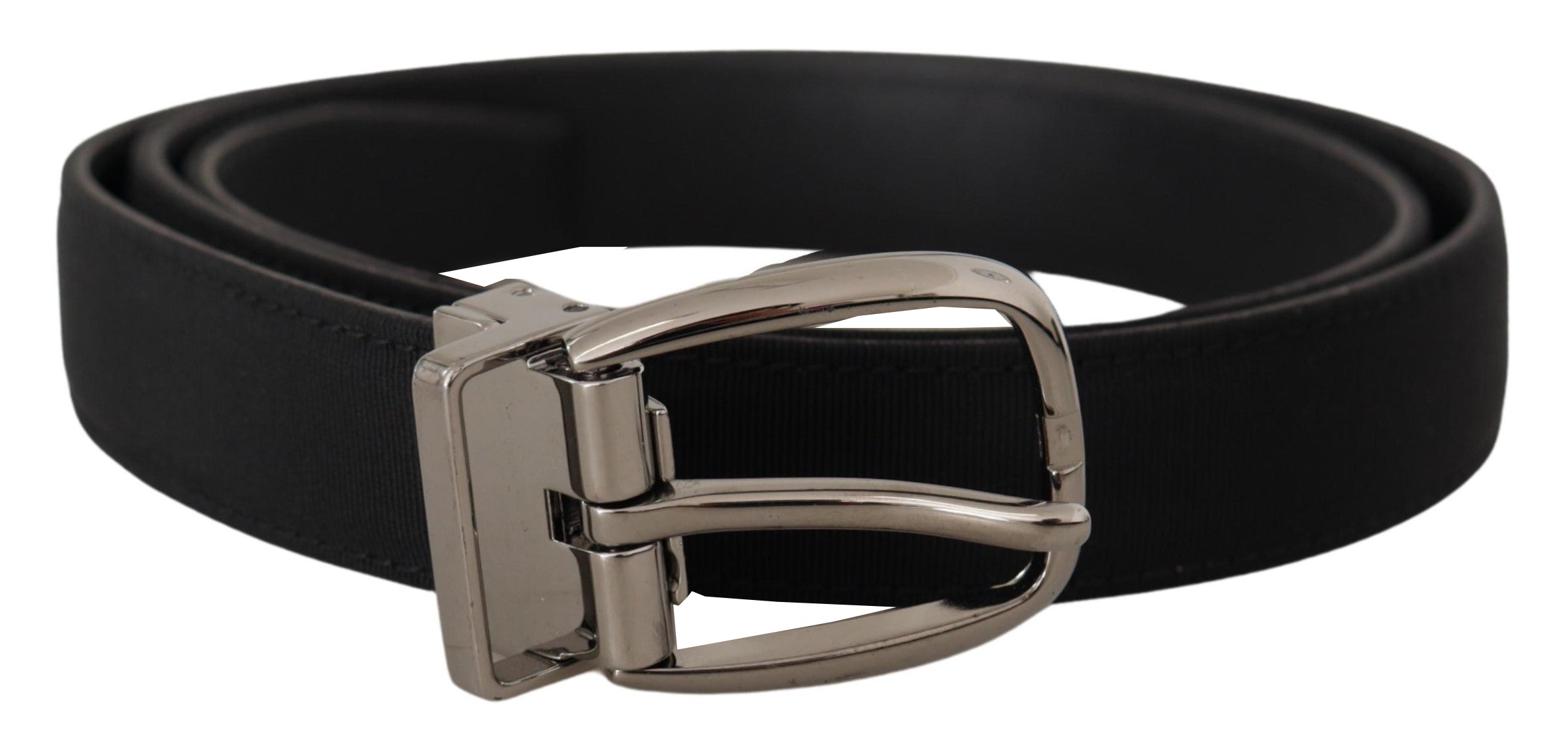 Dolce & Gabbana Elegant Grosgrain Leather Belt with Silver Buckle - Luksusmuotia Dolce & Gabbana - Tutustu YVES JAVANNI® 