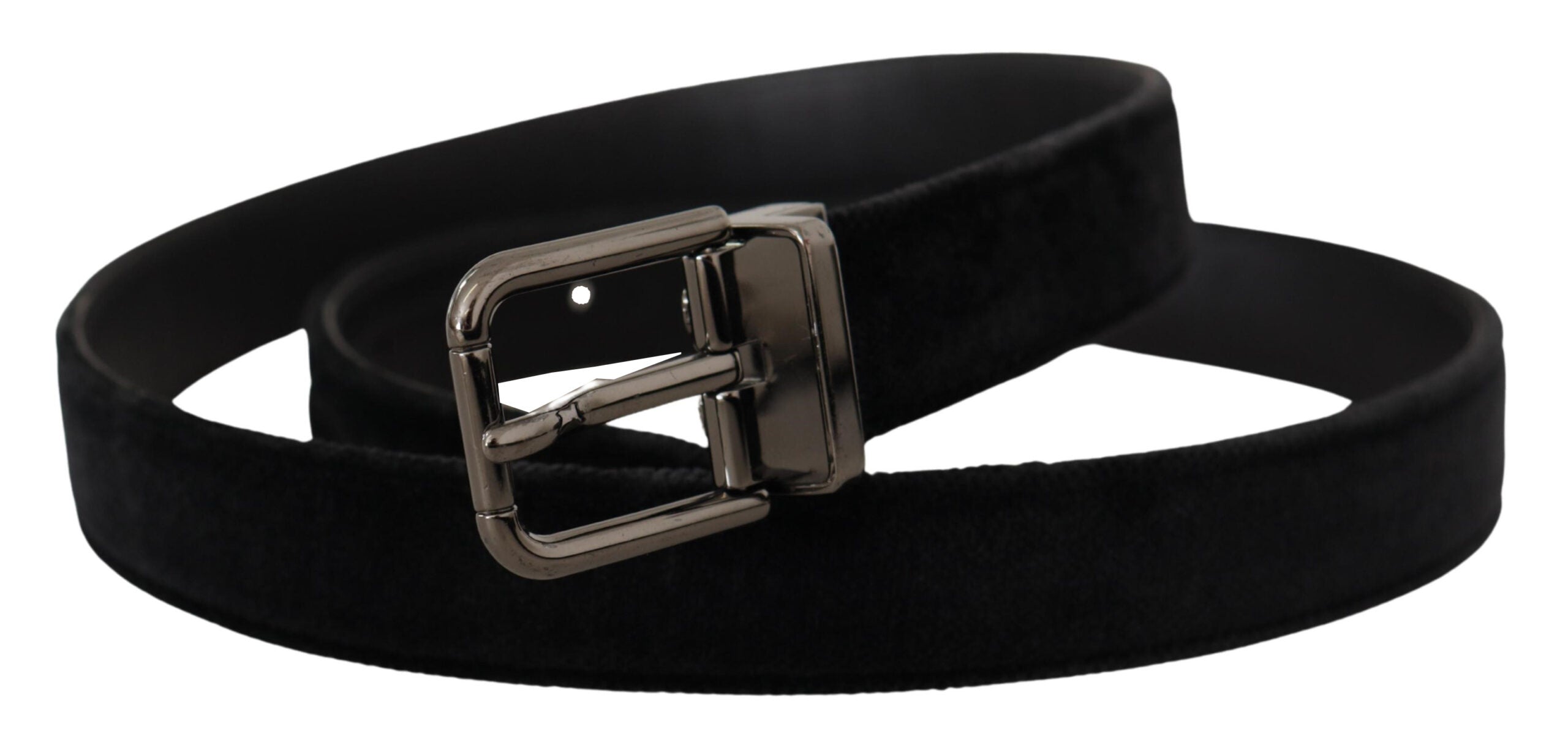 Dolce & Gabbana Elegant Black Leather Belt with Silver Tone Buckle - Luksusmuotia Dolce & Gabbana - Tutustu YVES JAVANNI® 