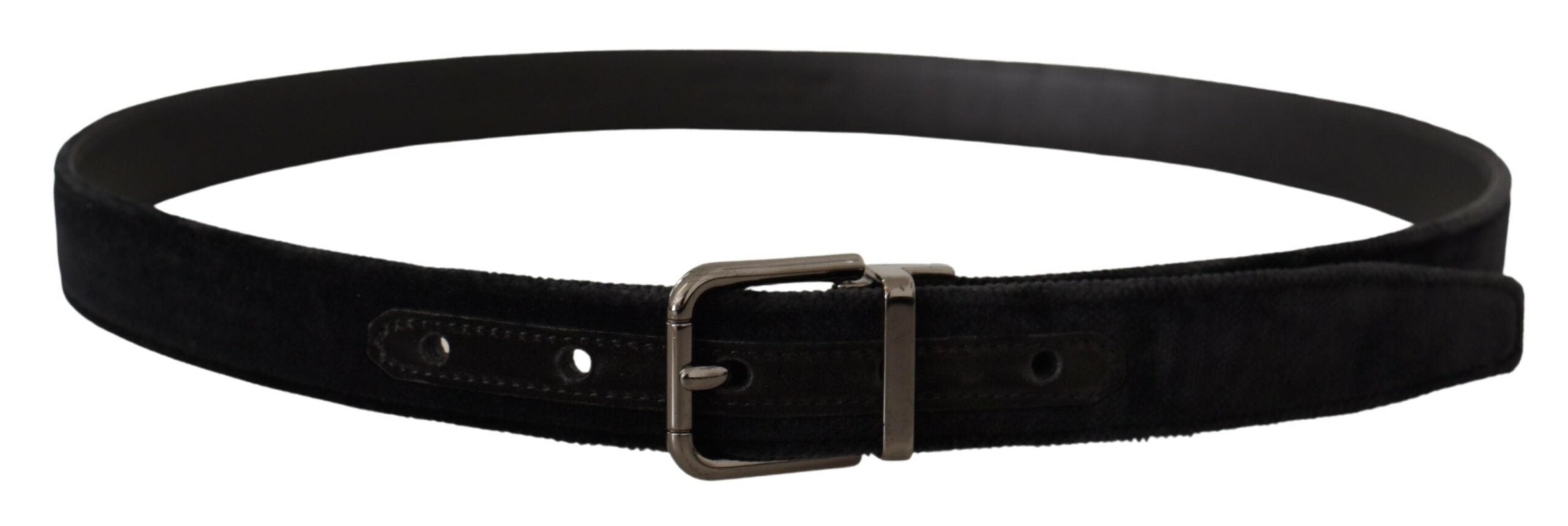 Dolce & Gabbana Elegant Black Leather Belt with Silver Tone Buckle - Luksusmuotia Dolce & Gabbana - Tutustu YVES JAVANNI® 