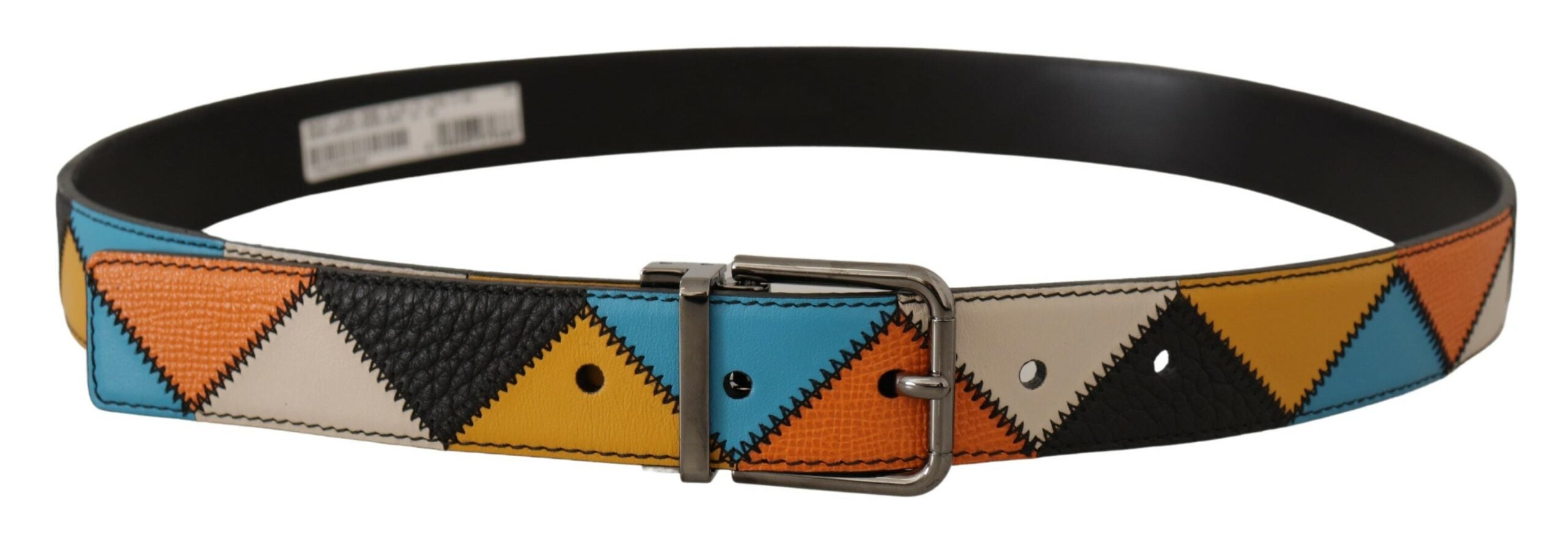 Dolce & Gabbana Multicolor Leather Belt with Silver Buckle - Luksusmuotia Dolce & Gabbana - Tutustu YVES JAVANNI® 