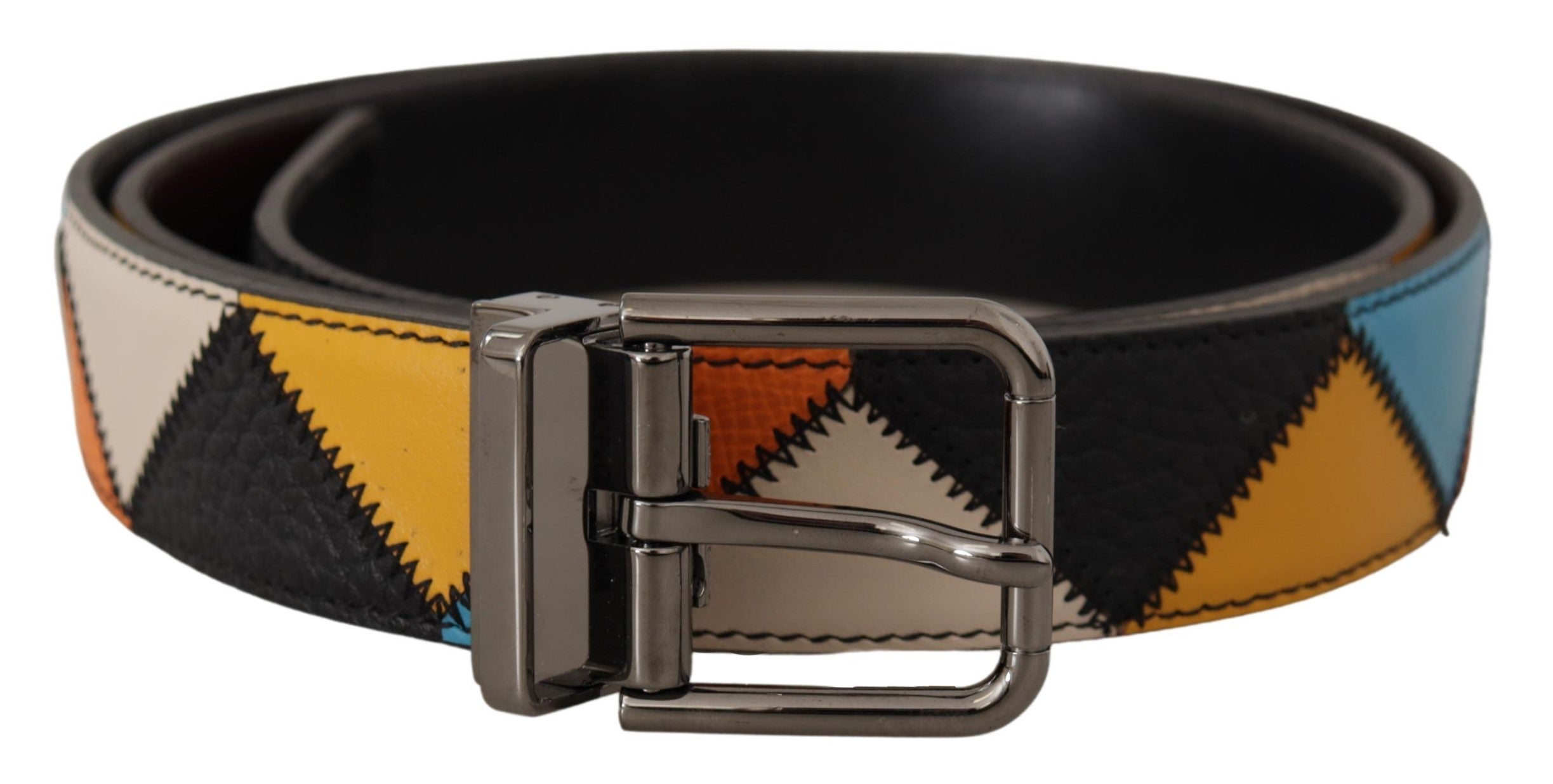 Dolce & Gabbana Multicolor Leather Belt with Silver Buckle - Luksuslaukut ja asusteet Dolce & Gabbana - Tutustu YVES JAVANNI® 