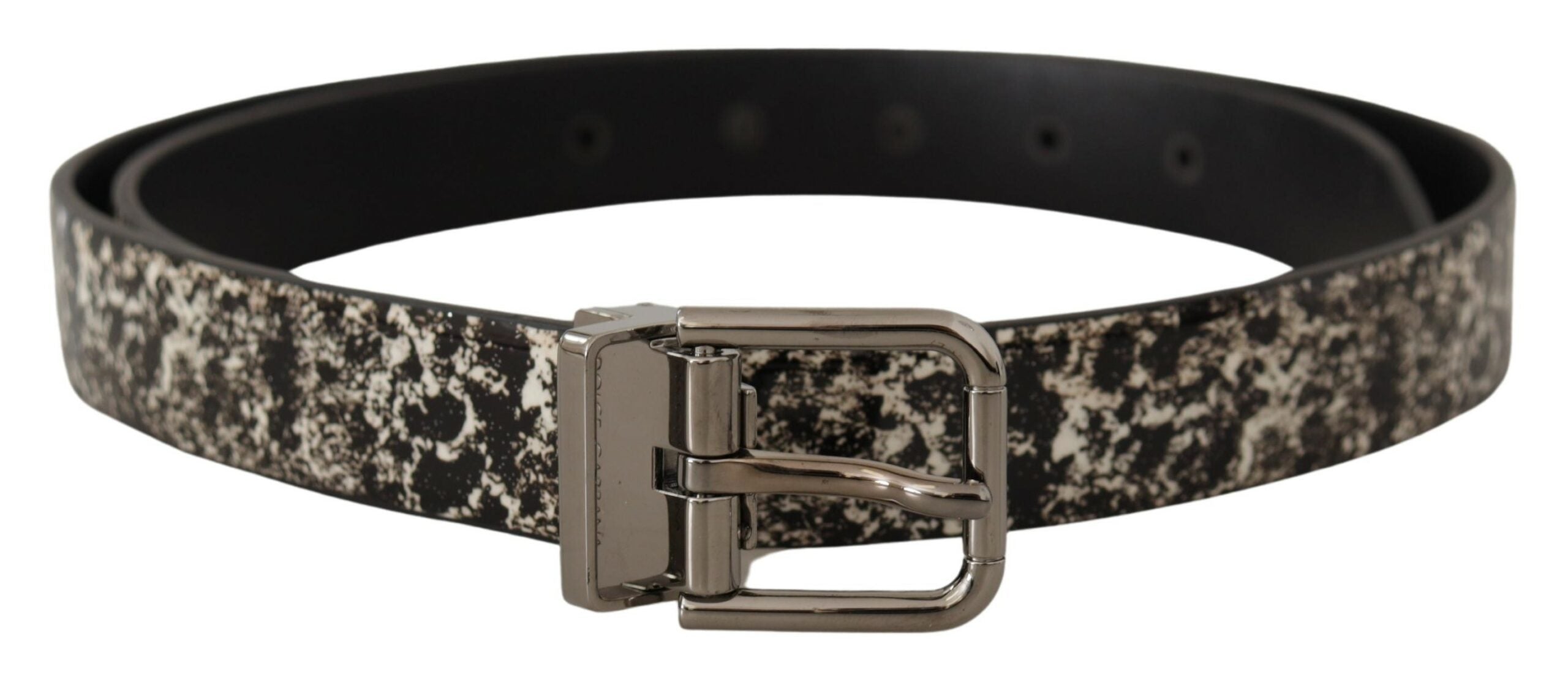 Dolce & Gabbana Elegant Black Marble Print Leather Belt - Luksusmuotia Dolce & Gabbana - Tutustu YVES JAVANNI® 