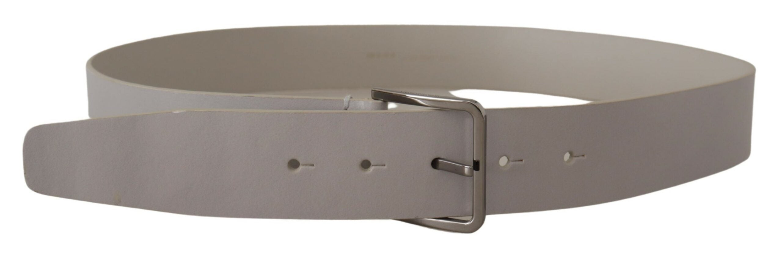 Dolce & Gabbana Elegant White Vitello Leather Belt - Luksusmuotia Dolce & Gabbana - Tutustu YVES JAVANNI® 