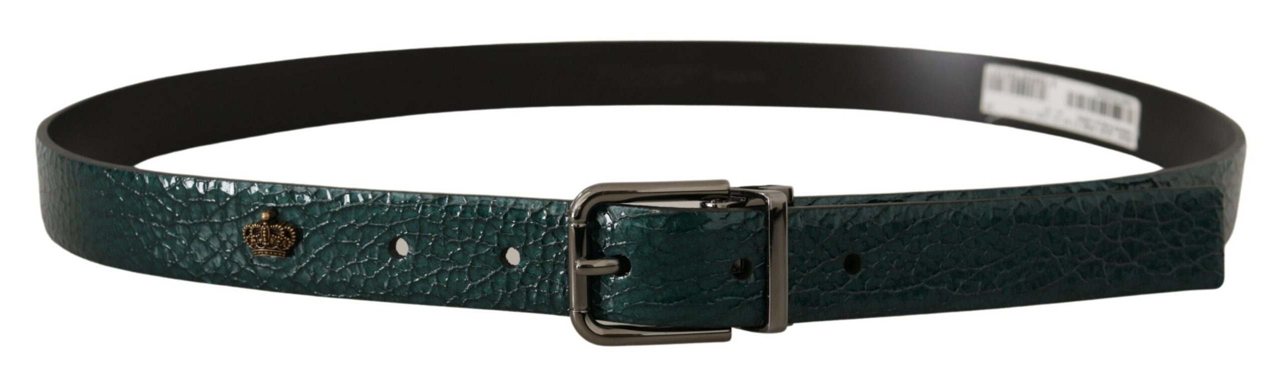 Dolce & Gabbana Elegant Green Leather Belt with Silver Buckle - Luksusmuotia Dolce & Gabbana - Tutustu YVES JAVANNI® 