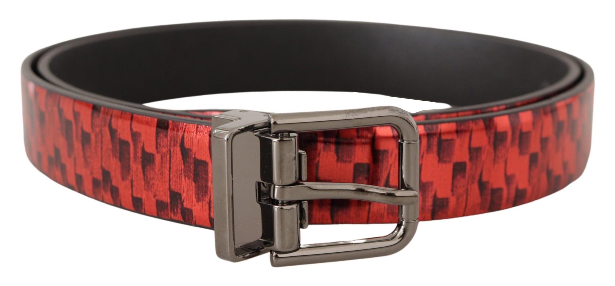 Dolce & Gabbana Elegant Red Leather Belt with Silver Buckle - Luksusmuotia Dolce & Gabbana - Tutustu YVES JAVANNI® 