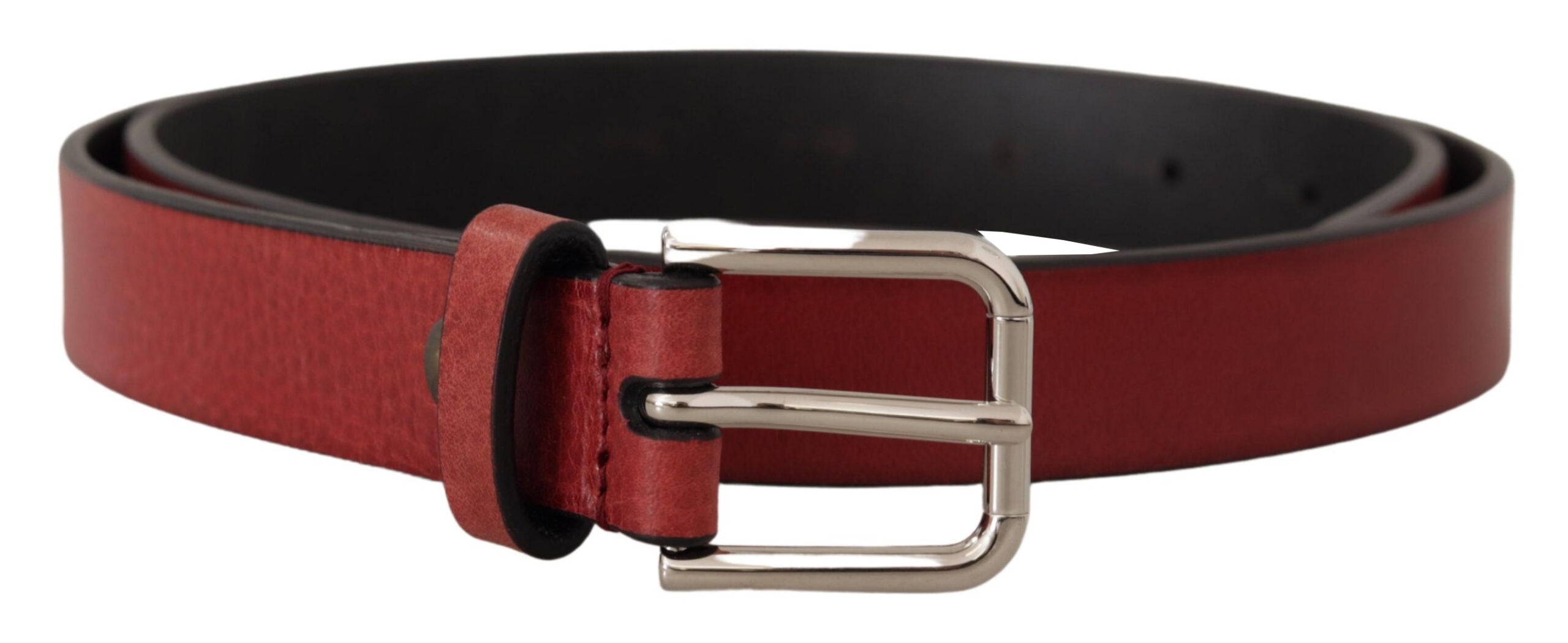 Dolce & Gabbana Elegant Maroon Italian Leather Belt - Luksusmuotia Dolce & Gabbana - Tutustu YVES JAVANNI® 