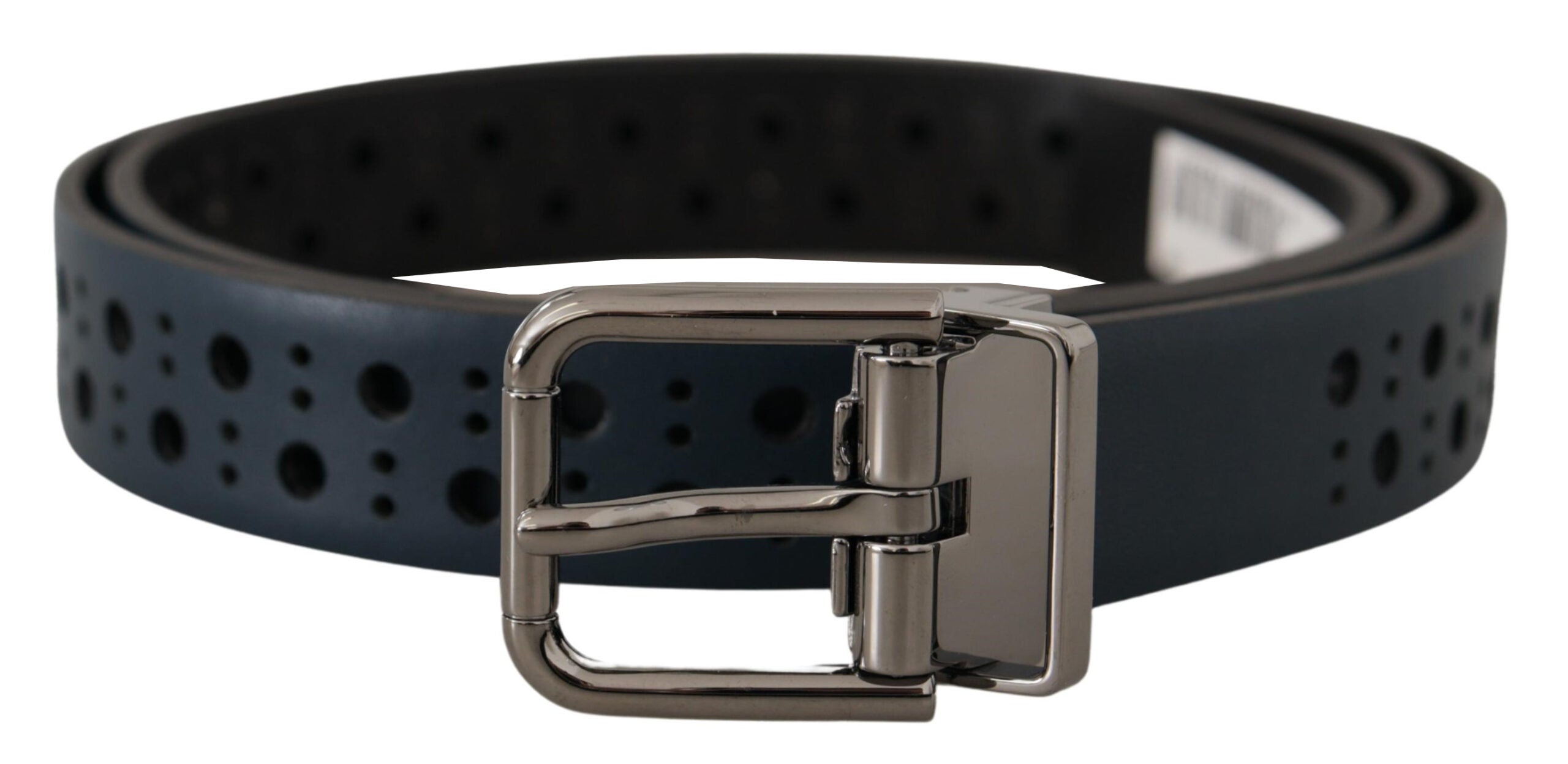 Dolce & Gabbana Elegant Navy Blue Leather Belt - Luksusmuotia Dolce & Gabbana - Tutustu YVES JAVANNI® 