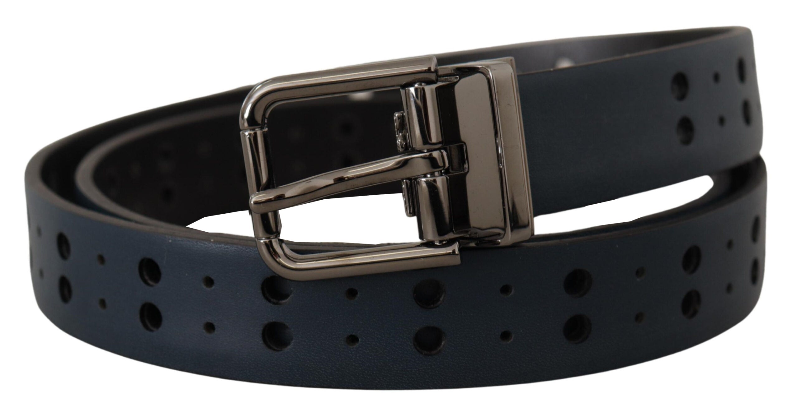 Dolce & Gabbana Elegant Blue Leather Belt with Metal Buckle - Luksusmuotia Dolce & Gabbana - Tutustu YVES JAVANNI® 