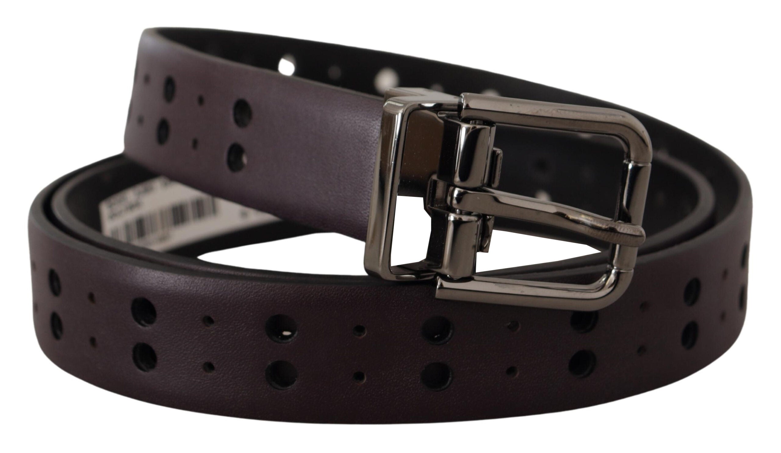 Dolce & Gabbana Burgundy Elegance Leather Belt - Luksusmuotia Dolce & Gabbana - Tutustu YVES JAVANNI® 