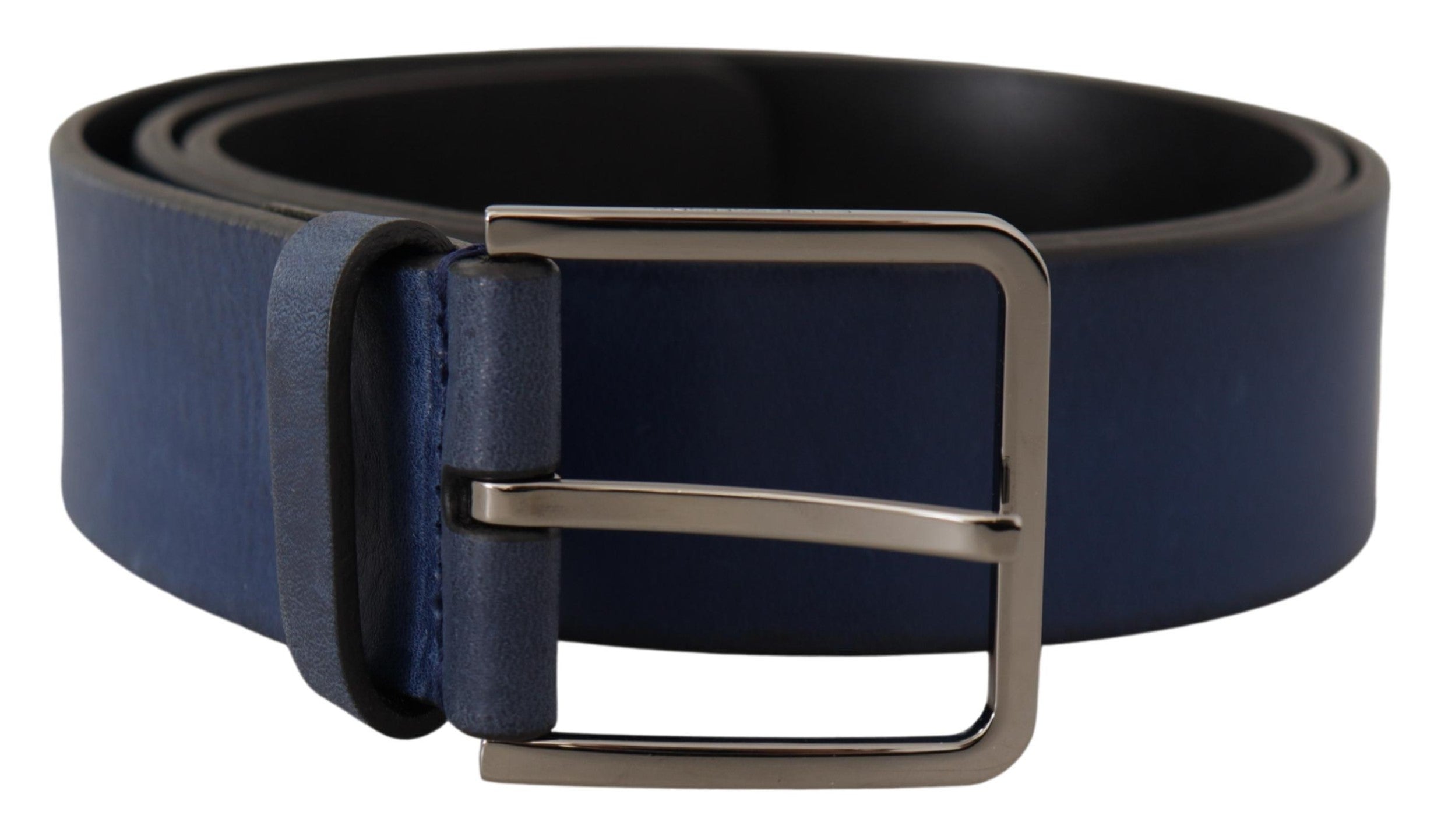 Dolce & Gabbana Elegant Blue Leather Belt with Silver Buckle - Luksusmuotia Dolce & Gabbana - Tutustu YVES JAVANNI® 