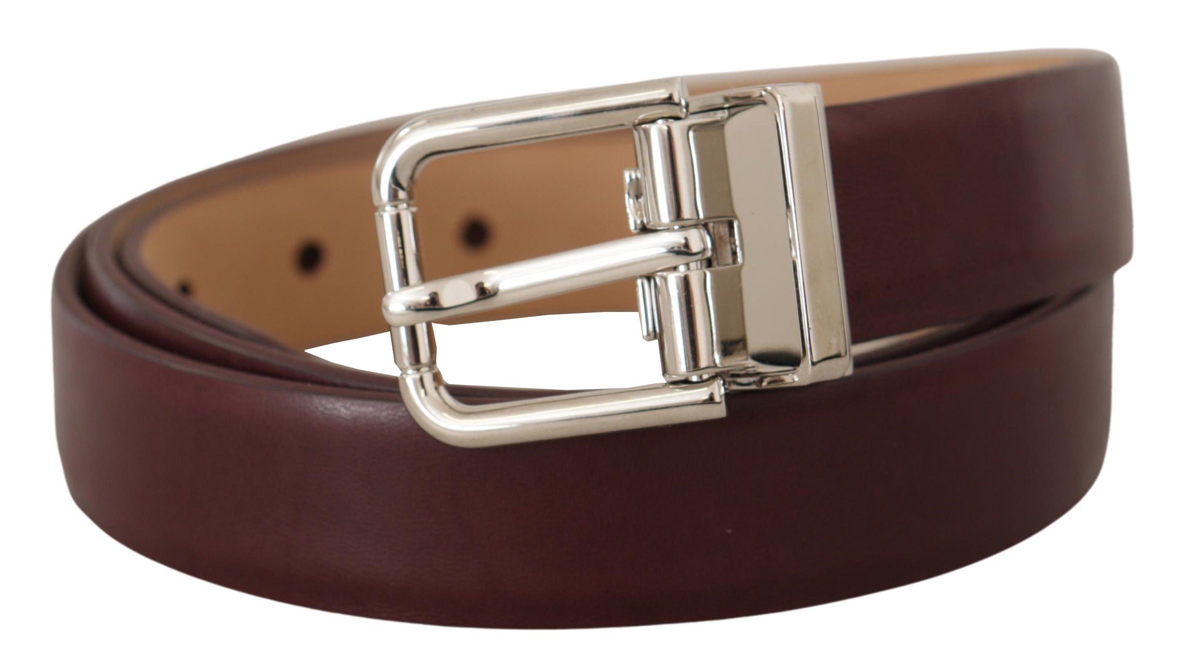 Dolce & Gabbana Elegant Leather Belt with Silver Tone Buckle - Luksusmuotia Dolce & Gabbana - Tutustu YVES JAVANNI® 