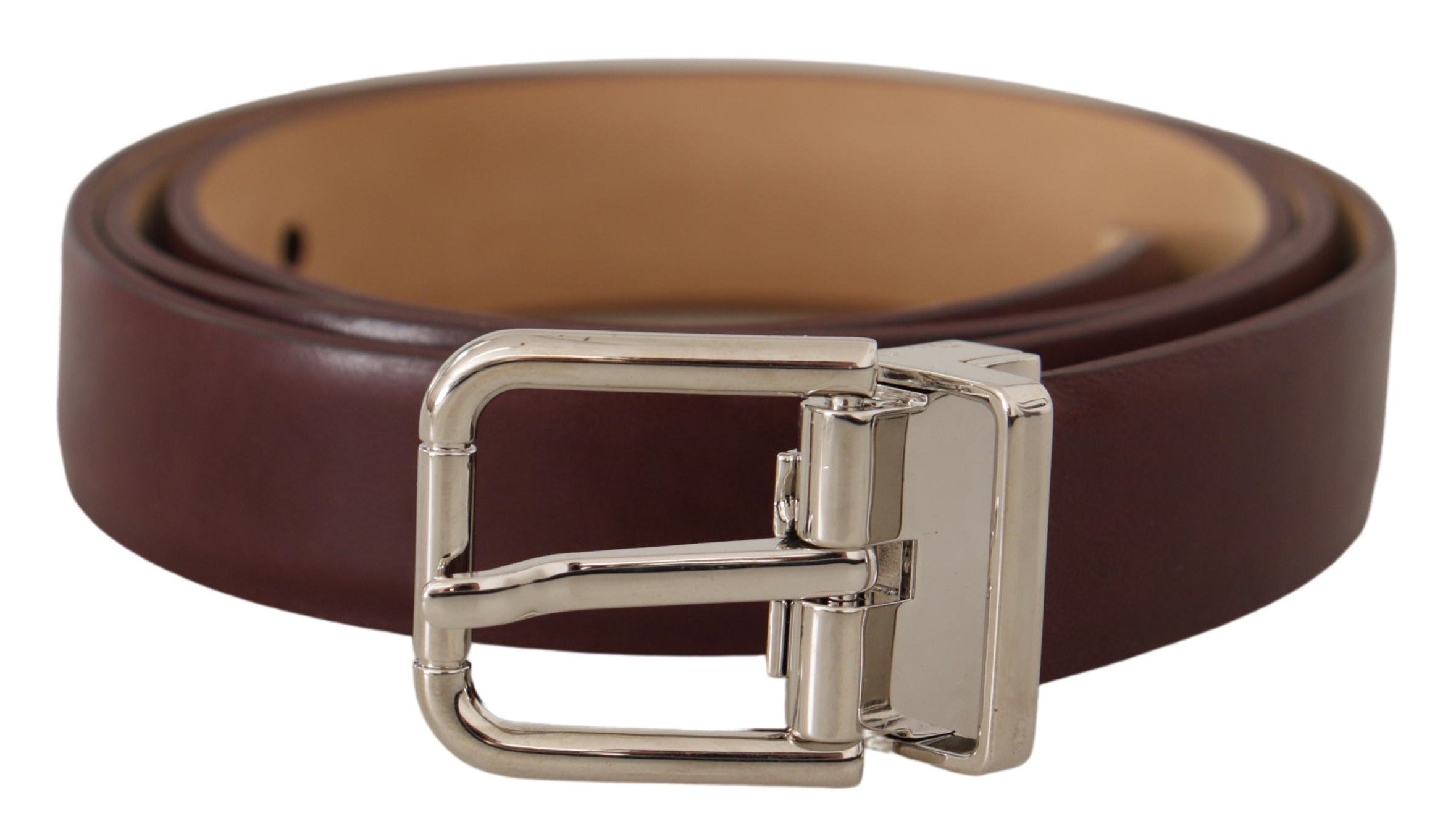 Dolce & Gabbana Elegant Leather Belt with Silver Tone Buckle - Luksusmuotia Dolce & Gabbana - Tutustu YVES JAVANNI® 