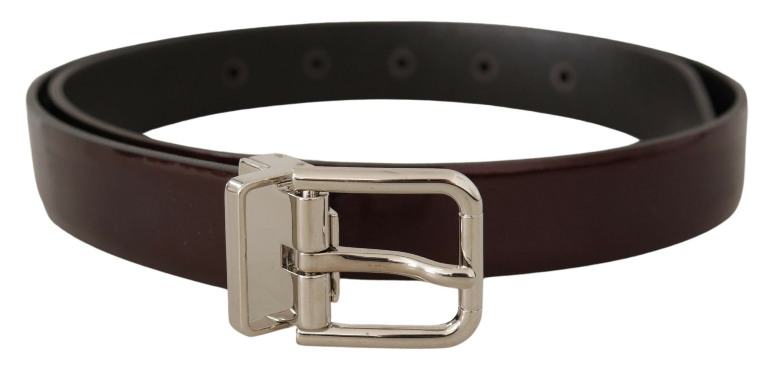 Dolce & Gabbana Elegant Dark Brown Patent Leather Belt - Luksusmuotia Dolce & Gabbana - Tutustu YVES JAVANNI® 