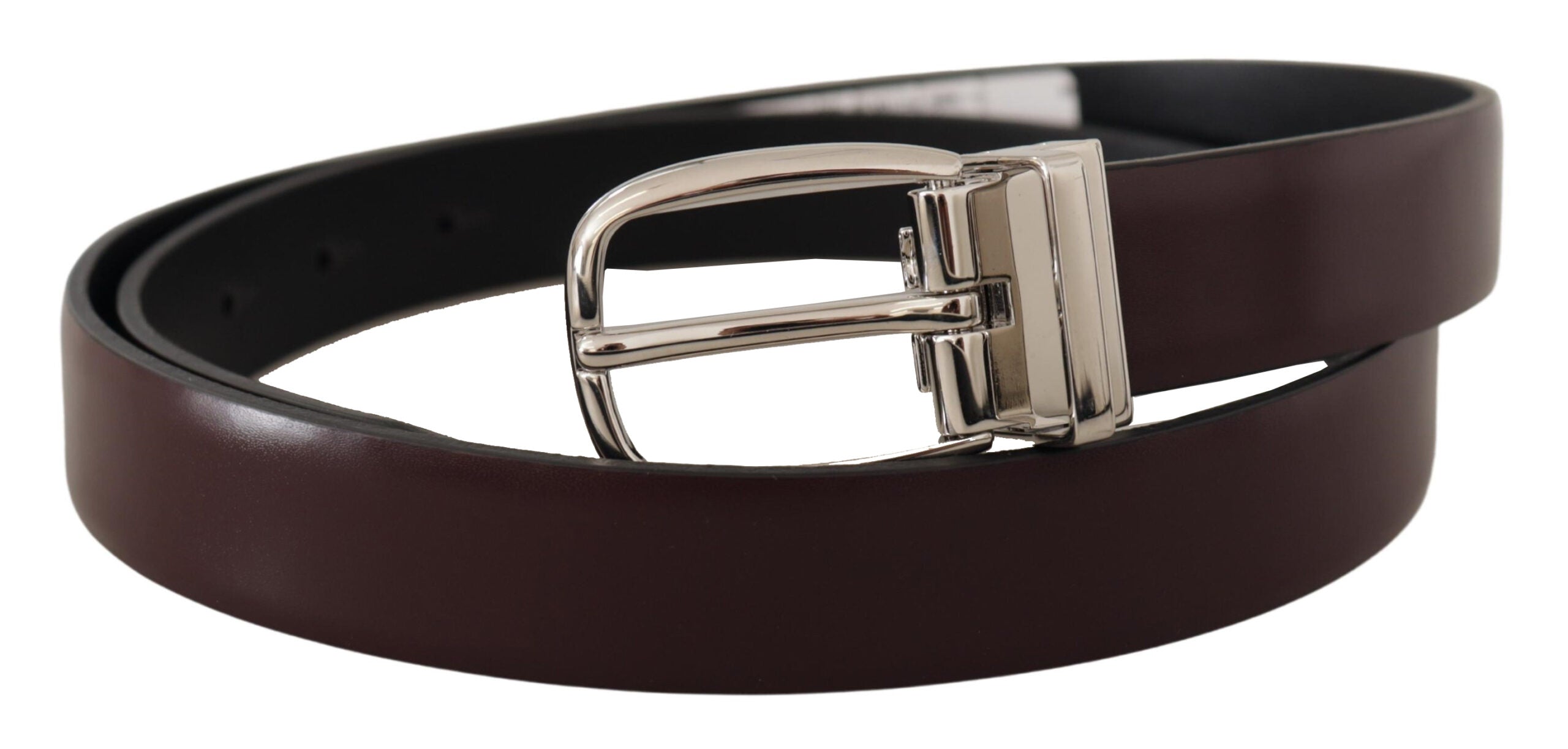 Dolce & Gabbana Elegant Leather Belt with Silver Metal Buckle - Luksusmuotia Dolce & Gabbana - Tutustu YVES JAVANNI® 