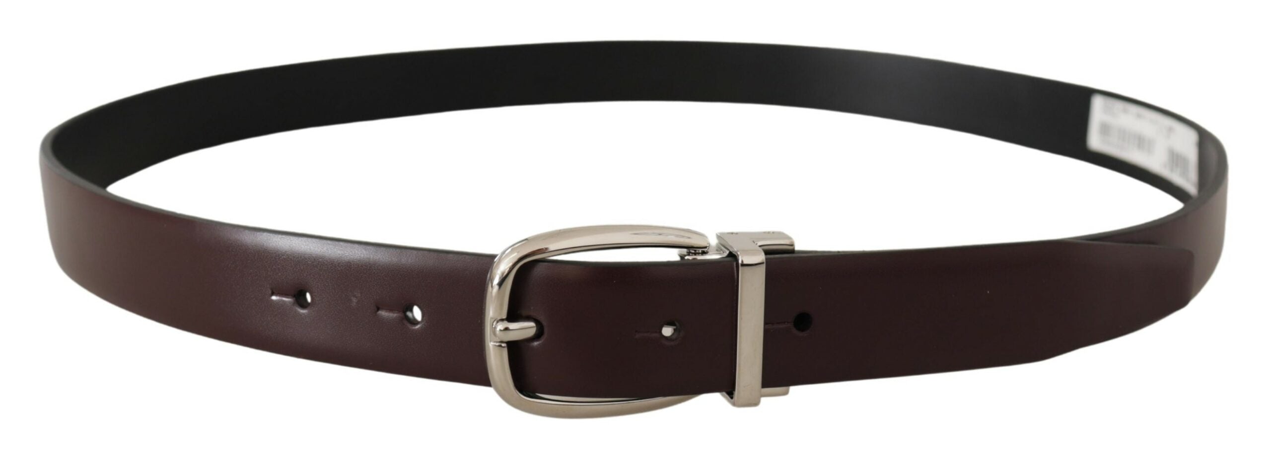 Dolce & Gabbana Elegant Leather Belt with Silver Metal Buckle - Luksusmuotia Dolce & Gabbana - Tutustu YVES JAVANNI® 