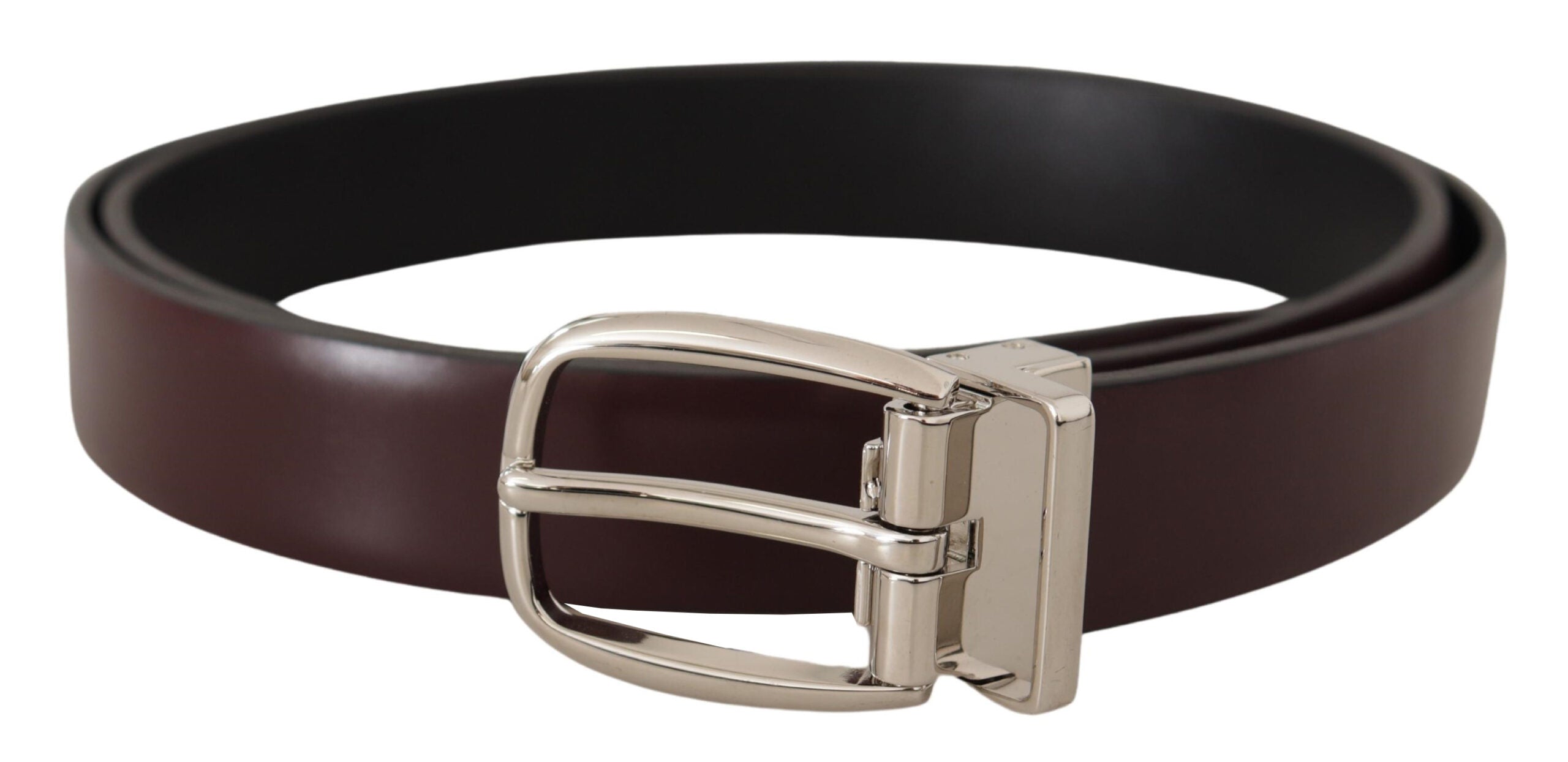 Dolce & Gabbana Elegant Leather Belt with Silver Metal Buckle - Luksusmuotia Dolce & Gabbana - Tutustu YVES JAVANNI® 