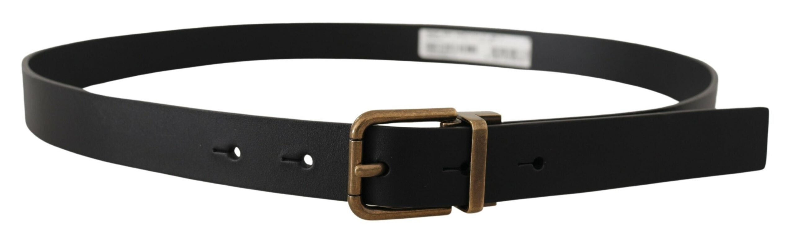 Dolce & Gabbana Elegant Black Leather Belt with Vintage Buckle - Luksusmuotia Dolce & Gabbana - Tutustu YVES JAVANNI® 