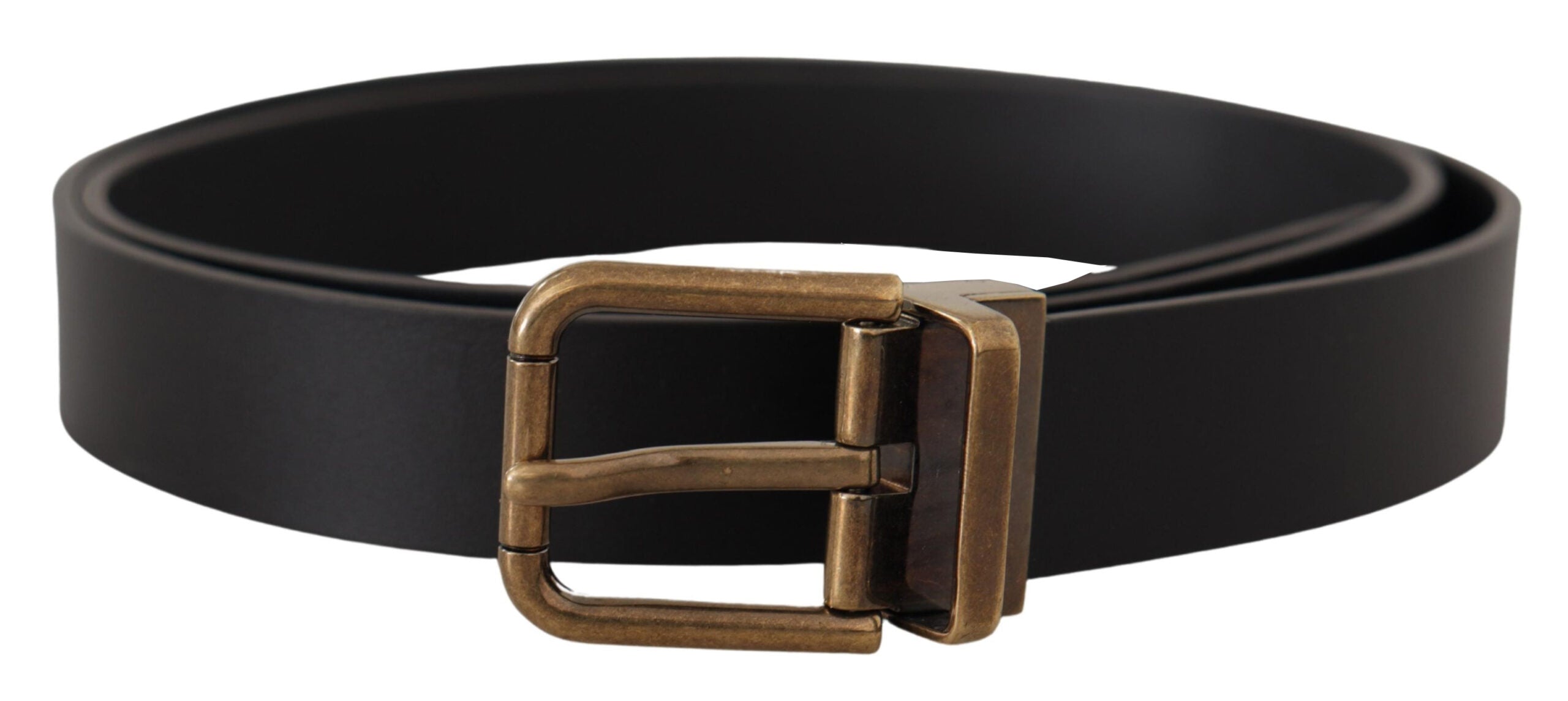 Dolce & Gabbana Elegant Black Leather Belt with Vintage Buckle - Luksusmuotia Dolce & Gabbana - Tutustu YVES JAVANNI® 