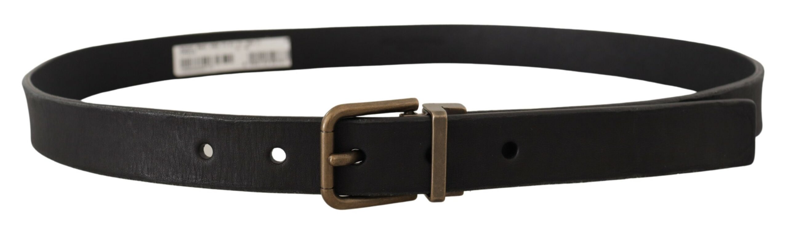 Dolce & Gabbana Elegant Black Leather Belt with Vintage Metal Buckle - Luksusmuotia Dolce & Gabbana - Tutustu YVES JAVANNI® 