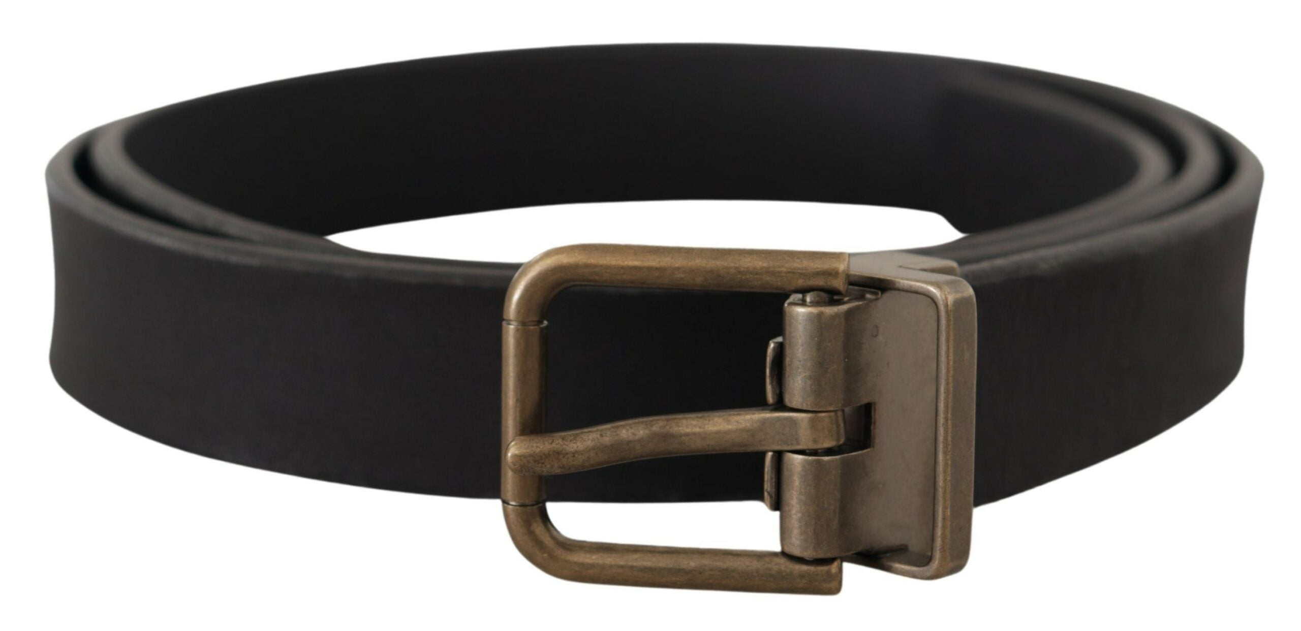 Dolce & Gabbana Elegant Black Leather Belt with Vintage Metal Buckle - Luksusmuotia Dolce & Gabbana - Tutustu YVES JAVANNI® 