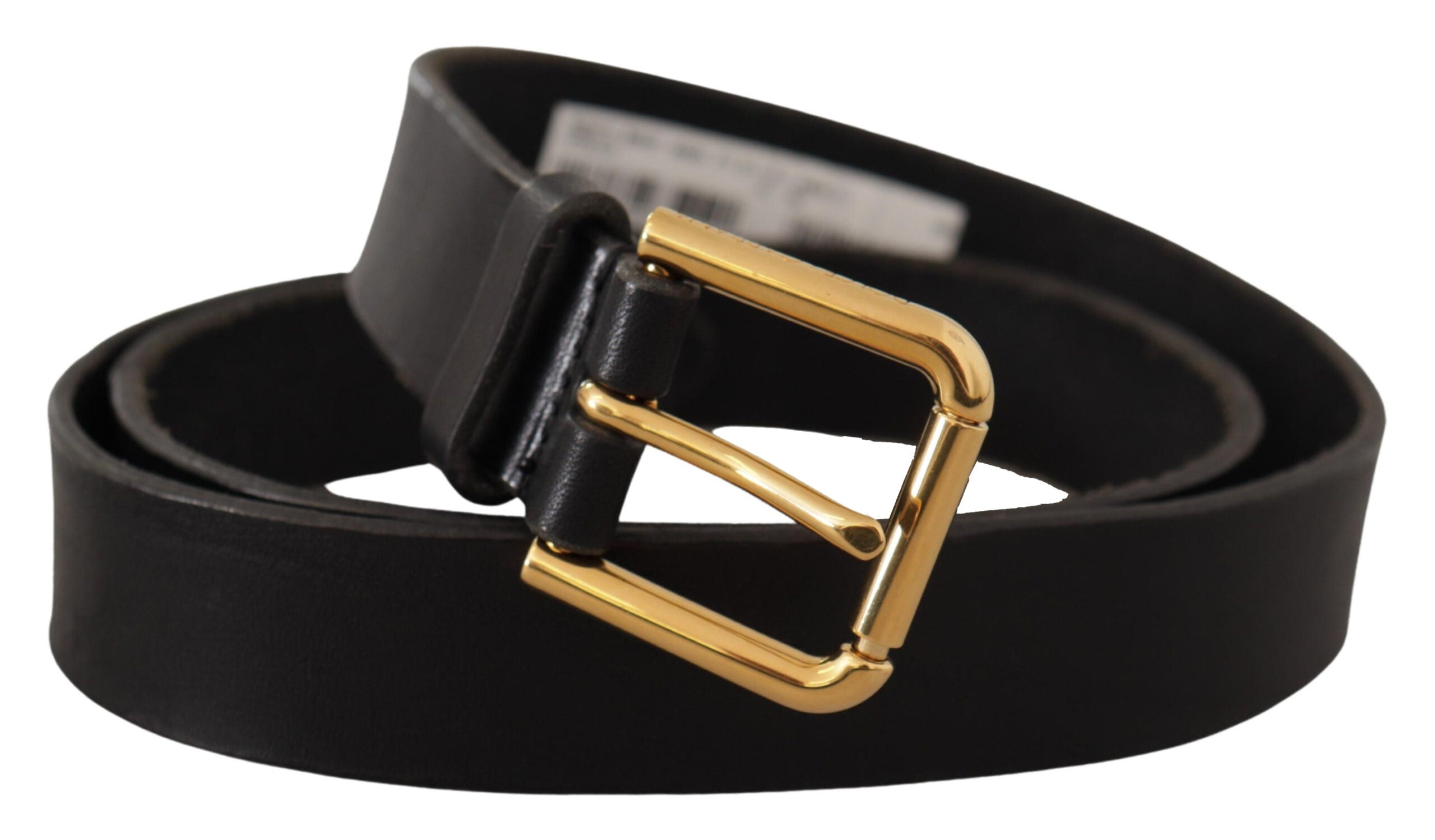 Dolce & Gabbana Sleek Black Leather Belt with Metal Buckle - Luksusmuotia Dolce & Gabbana - Tutustu YVES JAVANNI® 