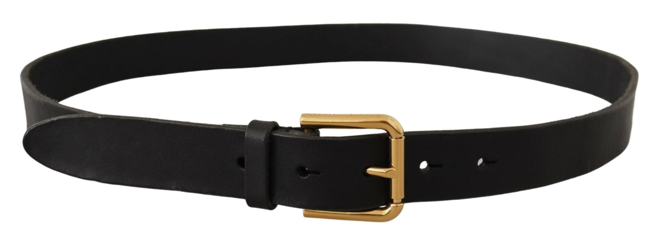 Dolce & Gabbana Sleek Black Leather Belt with Metal Buckle - Luksusmuotia Dolce & Gabbana - Tutustu YVES JAVANNI® 