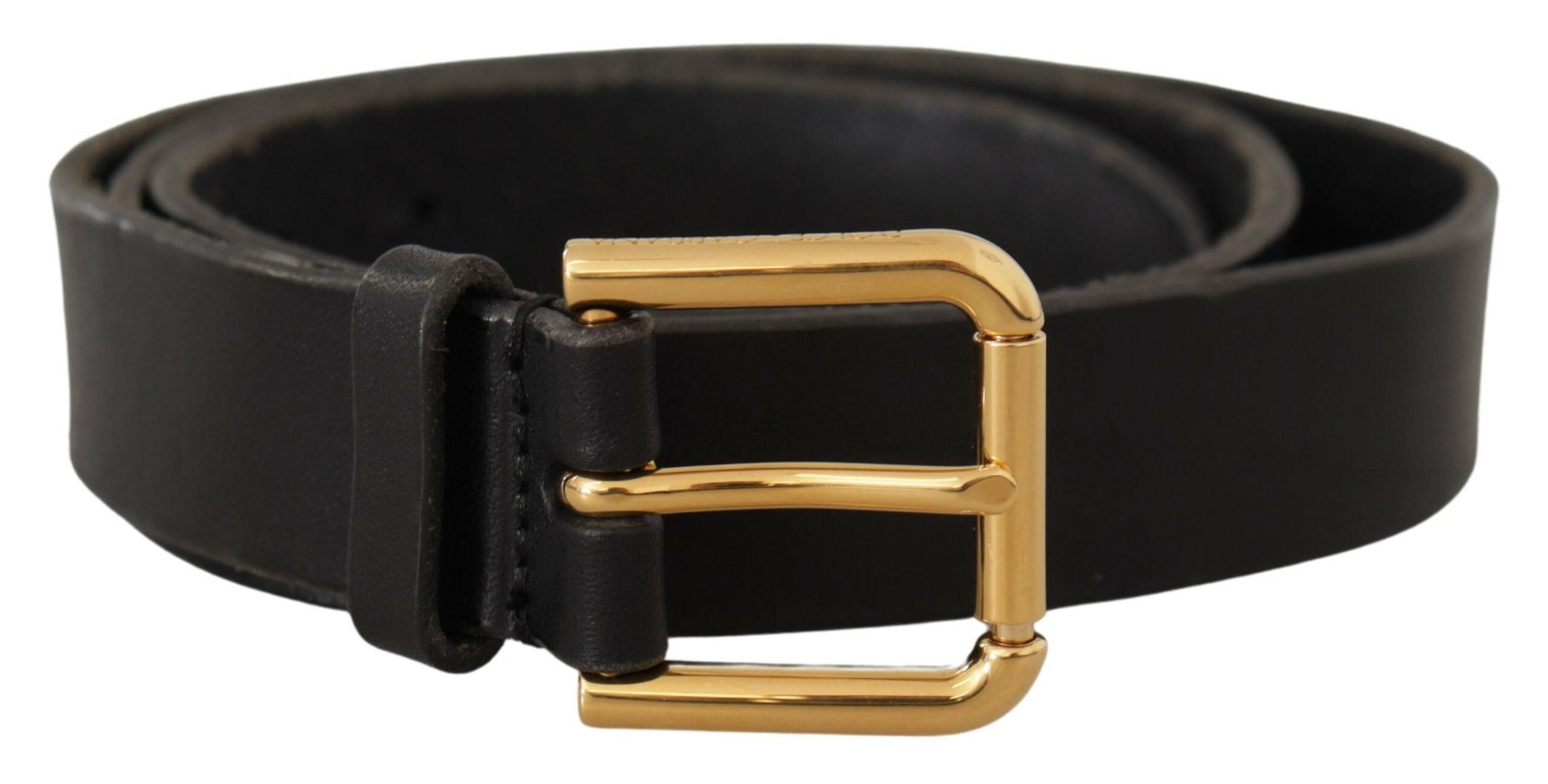 Dolce & Gabbana Sleek Black Leather Belt with Metal Buckle - Luksusmuotia Dolce & Gabbana - Tutustu YVES JAVANNI® 