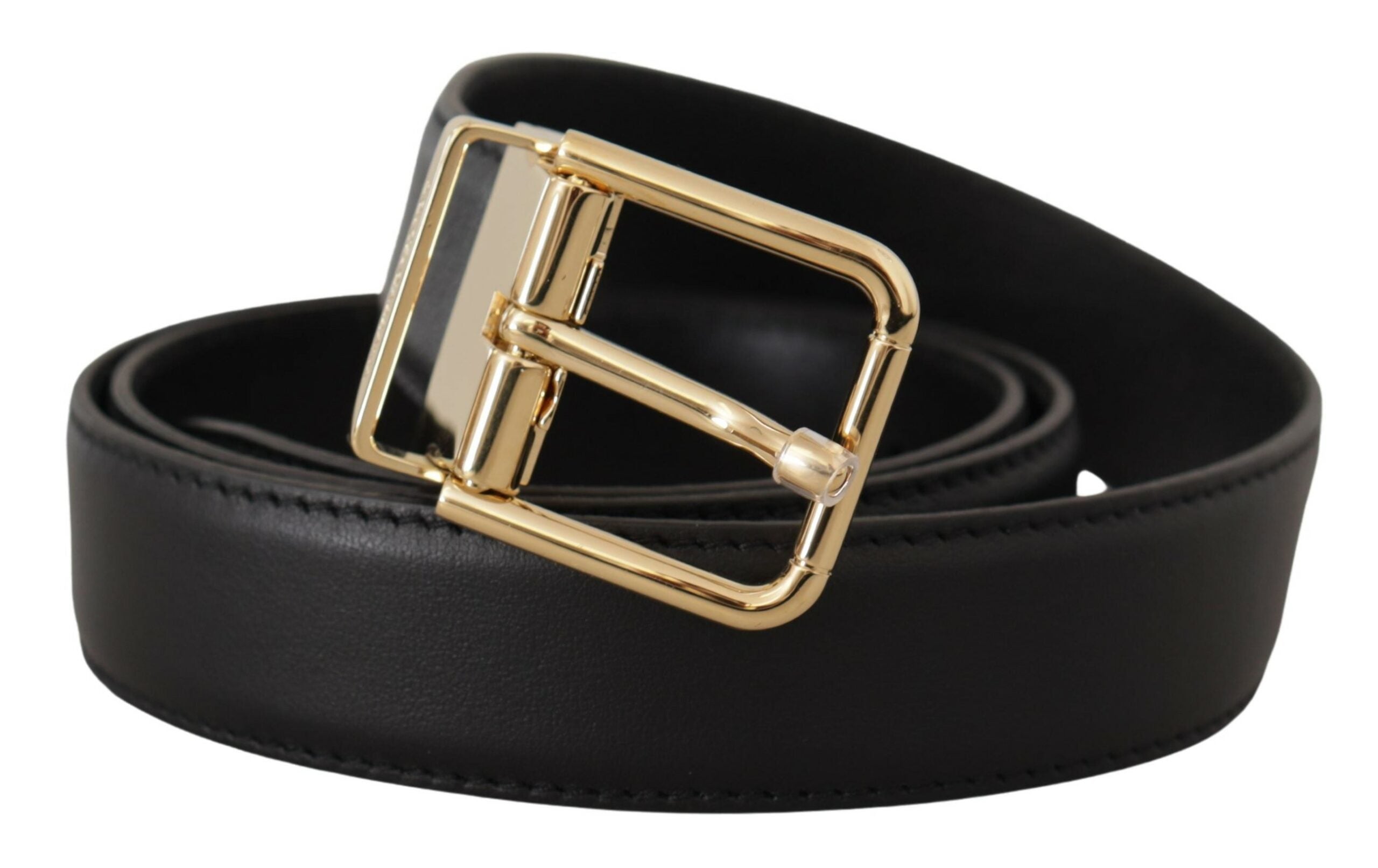 Dolce & Gabbana Elegant Black Leather Belt with Metal Buckle - Luksusmuotia Dolce & Gabbana - Tutustu YVES JAVANNI® 