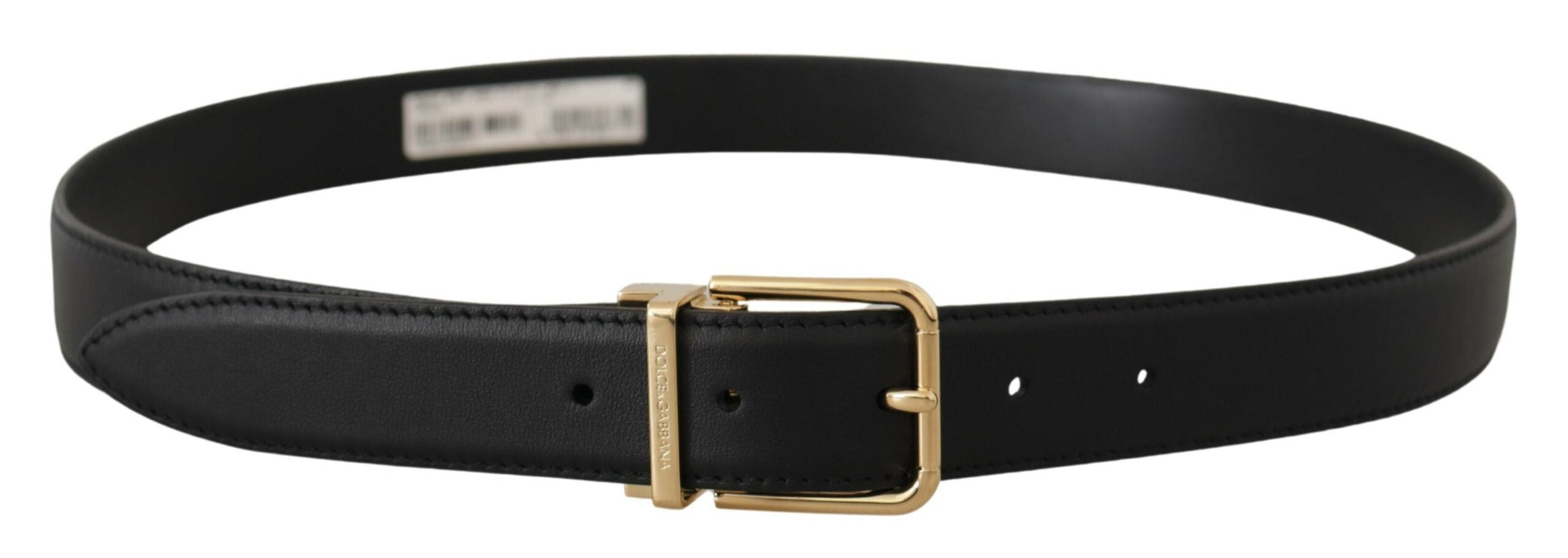 Dolce & Gabbana Elegant Black Leather Belt with Metal Buckle - Luksusmuotia Dolce & Gabbana - Tutustu YVES JAVANNI® 