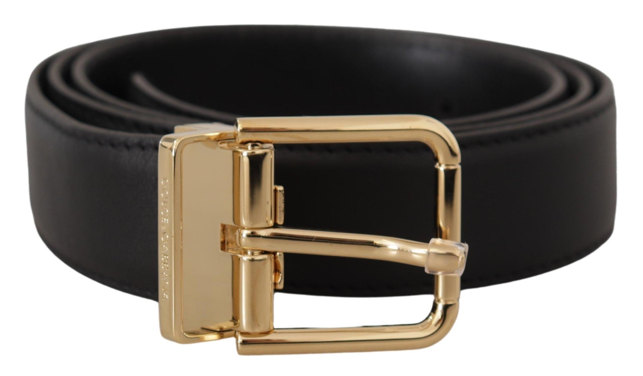 Dolce & Gabbana Elegant Black Leather Belt with Metal Buckle - Luksusmuotia Dolce & Gabbana - Tutustu YVES JAVANNI® 