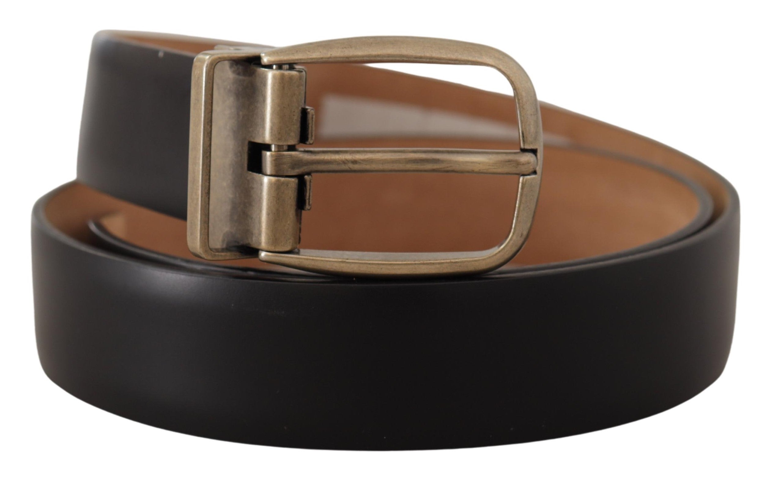 Dolce & Gabbana Elegant Black Leather Belt with Metal Buckle - Luksusmuotia Dolce & Gabbana - Tutustu YVES JAVANNI® 