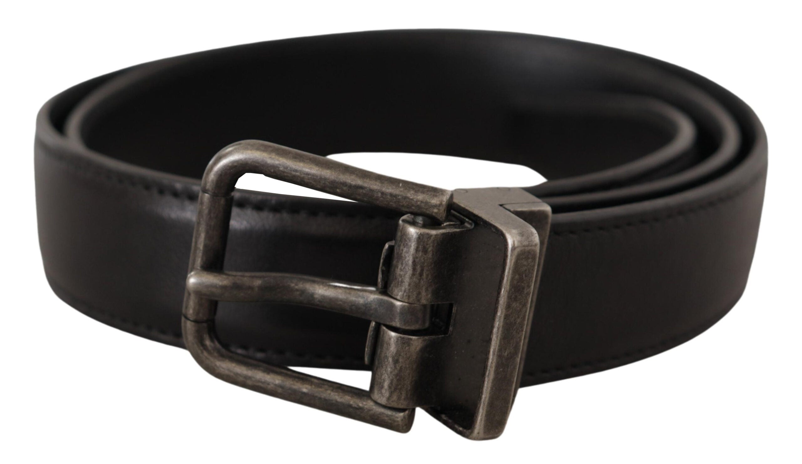 Dolce & Gabbana Elegant Black Leather Belt with Metal Buckle - Luksusmuotia Dolce & Gabbana - Tutustu YVES JAVANNI® 