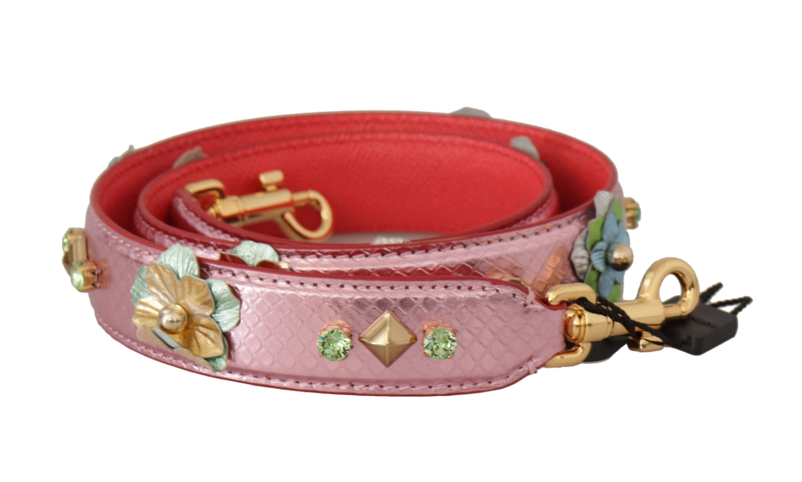 Dolce & Gabbana Elegant Metallic Pink Leather Shoulder Strap - Luksuslaukut ja asusteet Dolce & Gabbana - Tutustu YVES JAVANNI® 