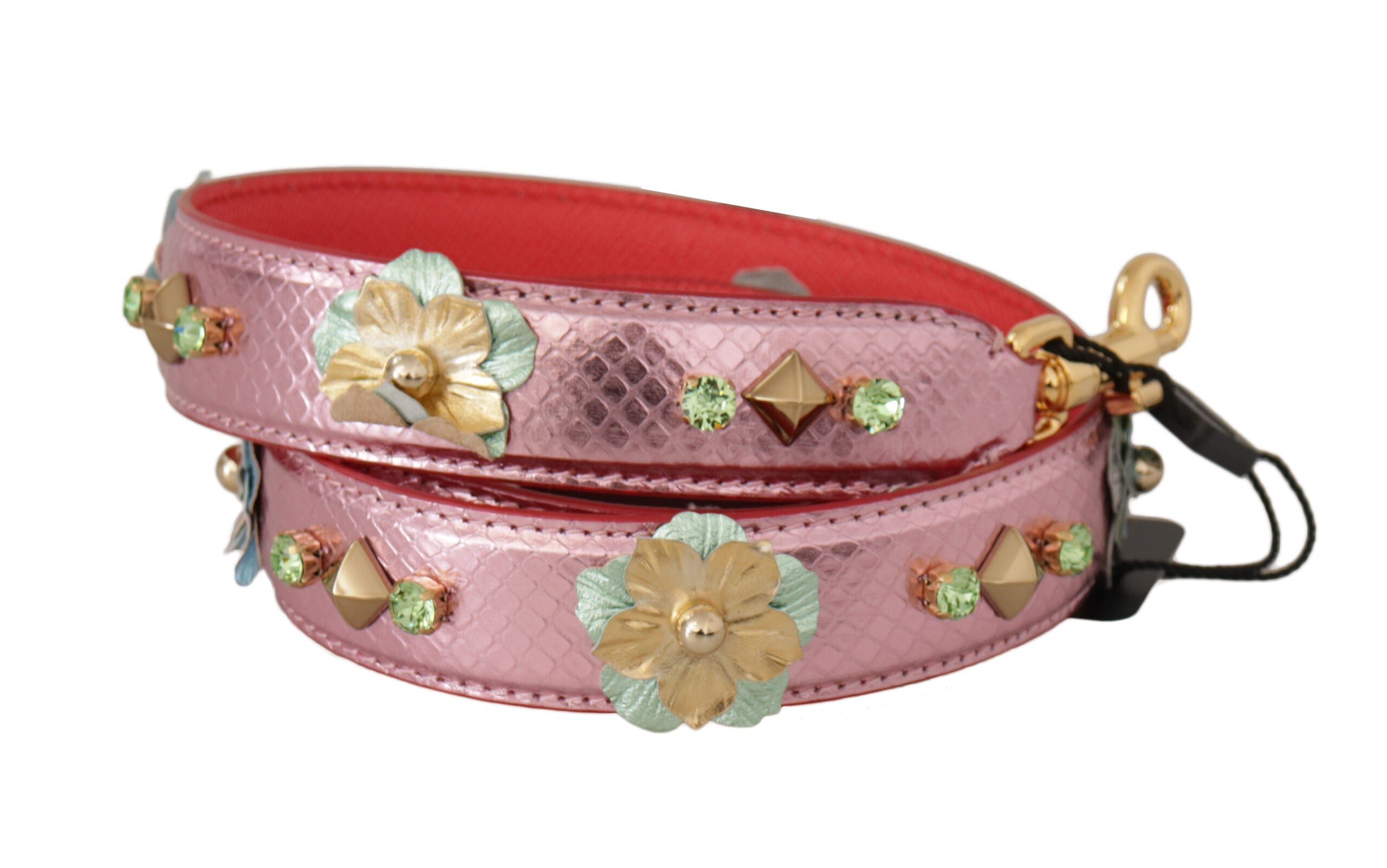 Dolce & Gabbana Elegant Metallic Pink Leather Shoulder Strap - Luksuslaukut ja asusteet Dolce & Gabbana - Tutustu YVES JAVANNI® 