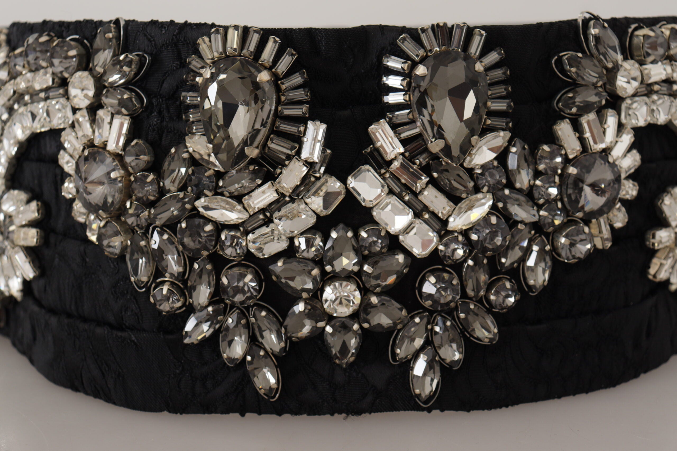 Dolce & Gabbana Elegant Rhinestone-Embellished Silk Belt - Luksusmuotia Dolce & Gabbana - Tutustu YVES JAVANNI® 