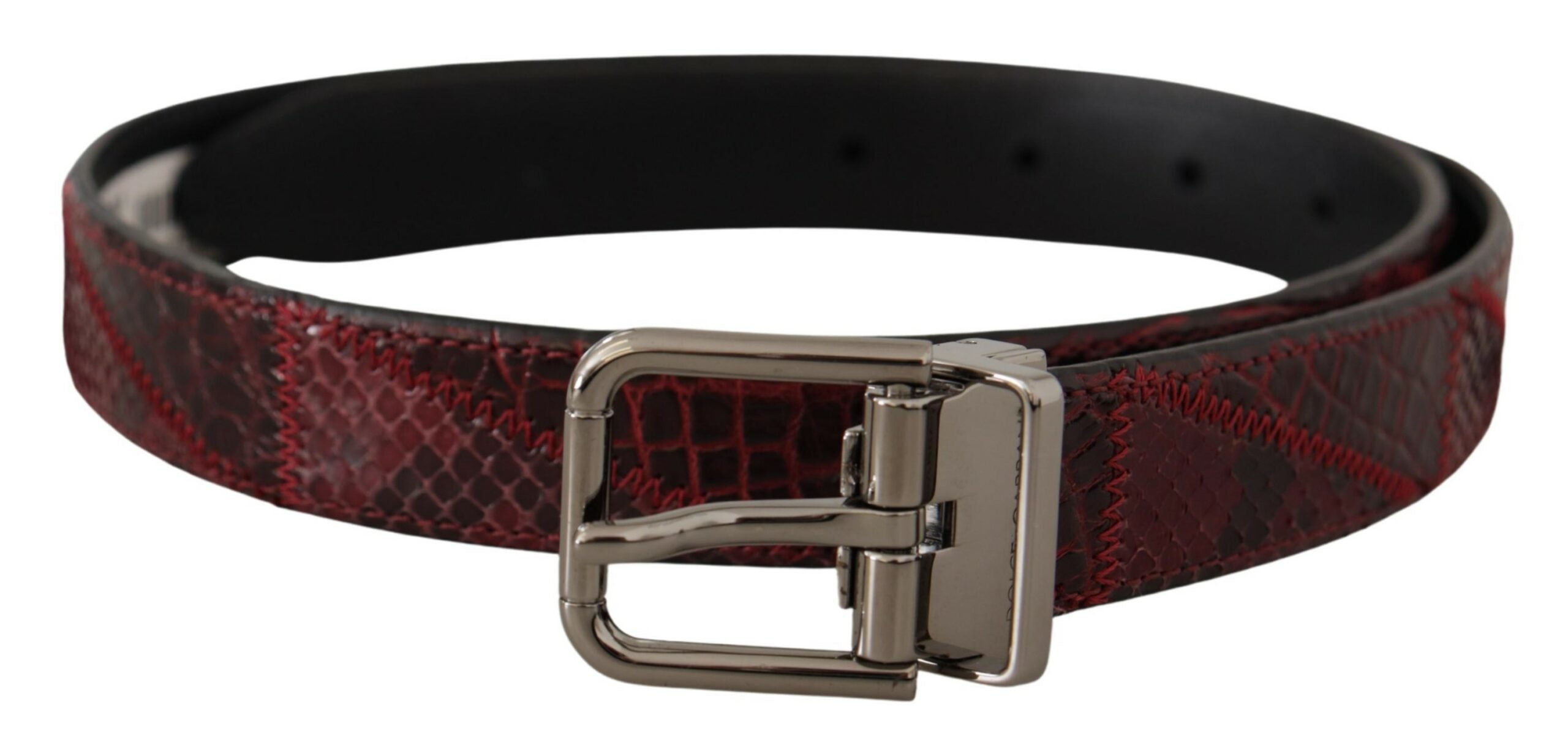 Dolce & Gabbana Elegant Red Exotic Leather Belt - Luksusmuotia Dolce & Gabbana - Tutustu YVES JAVANNI® 