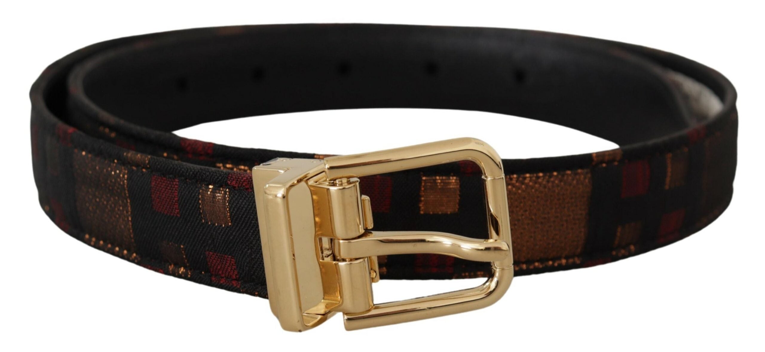 Dolce & Gabbana Multicolor Leather Belt with Gold Buckle - Luksuslaukut ja asusteet Dolce & Gabbana - Tutustu YVES JAVANNI® 