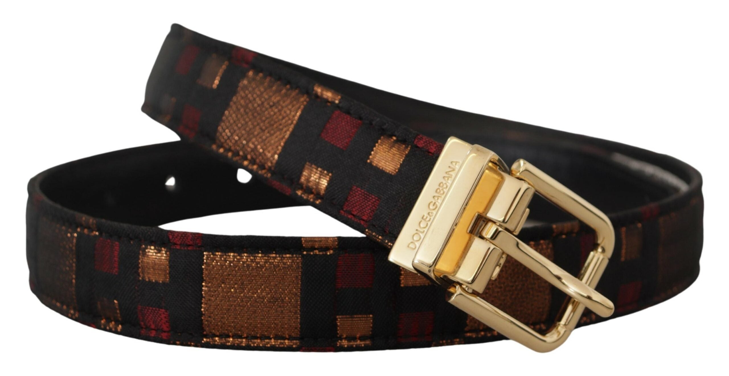 Dolce & Gabbana Multicolor Leather Belt with Gold Buckle - Luksuslaukut ja asusteet Dolce & Gabbana - Tutustu YVES JAVANNI® 