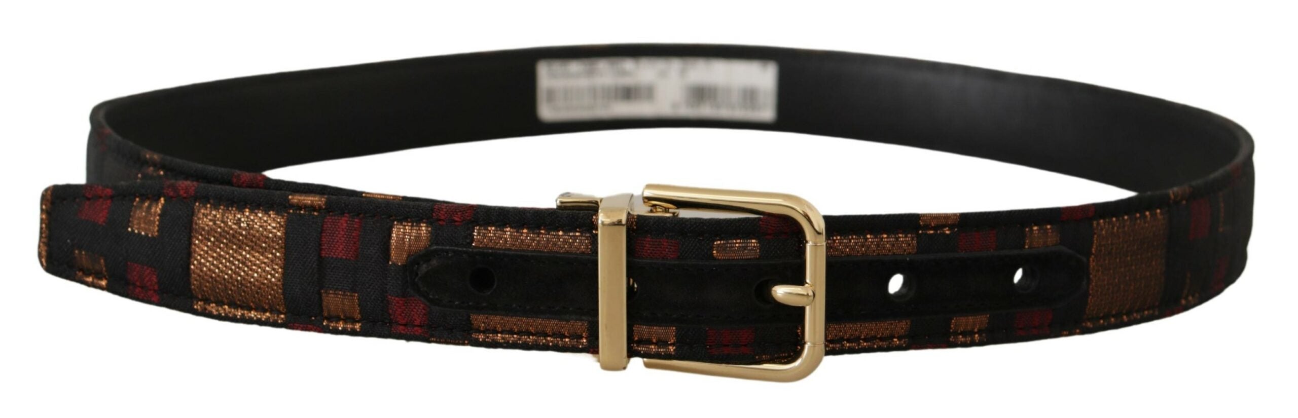 Dolce & Gabbana Multicolor Leather Belt with Gold Buckle - Luksuslaukut ja asusteet Dolce & Gabbana - Tutustu YVES JAVANNI® 