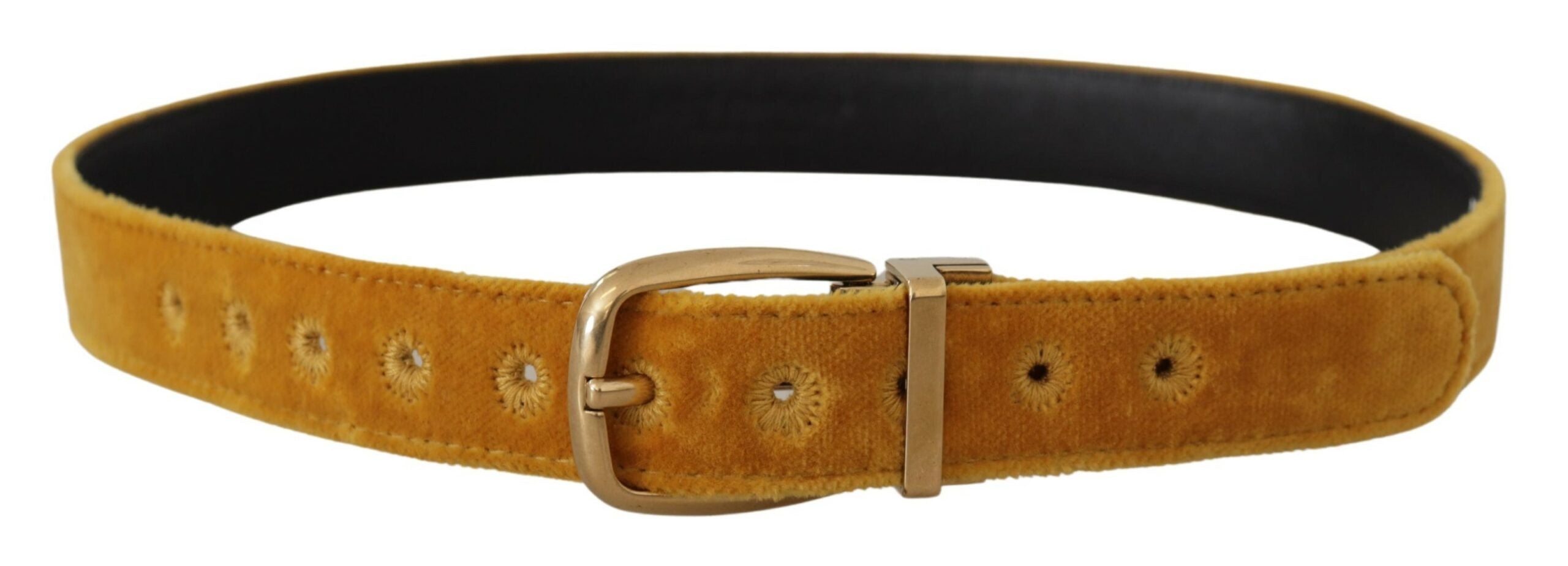 Dolce & Gabbana Elegant Velvet Gold Buckle Women's Belt - Luksusmuotia Dolce & Gabbana - Tutustu YVES JAVANNI® 