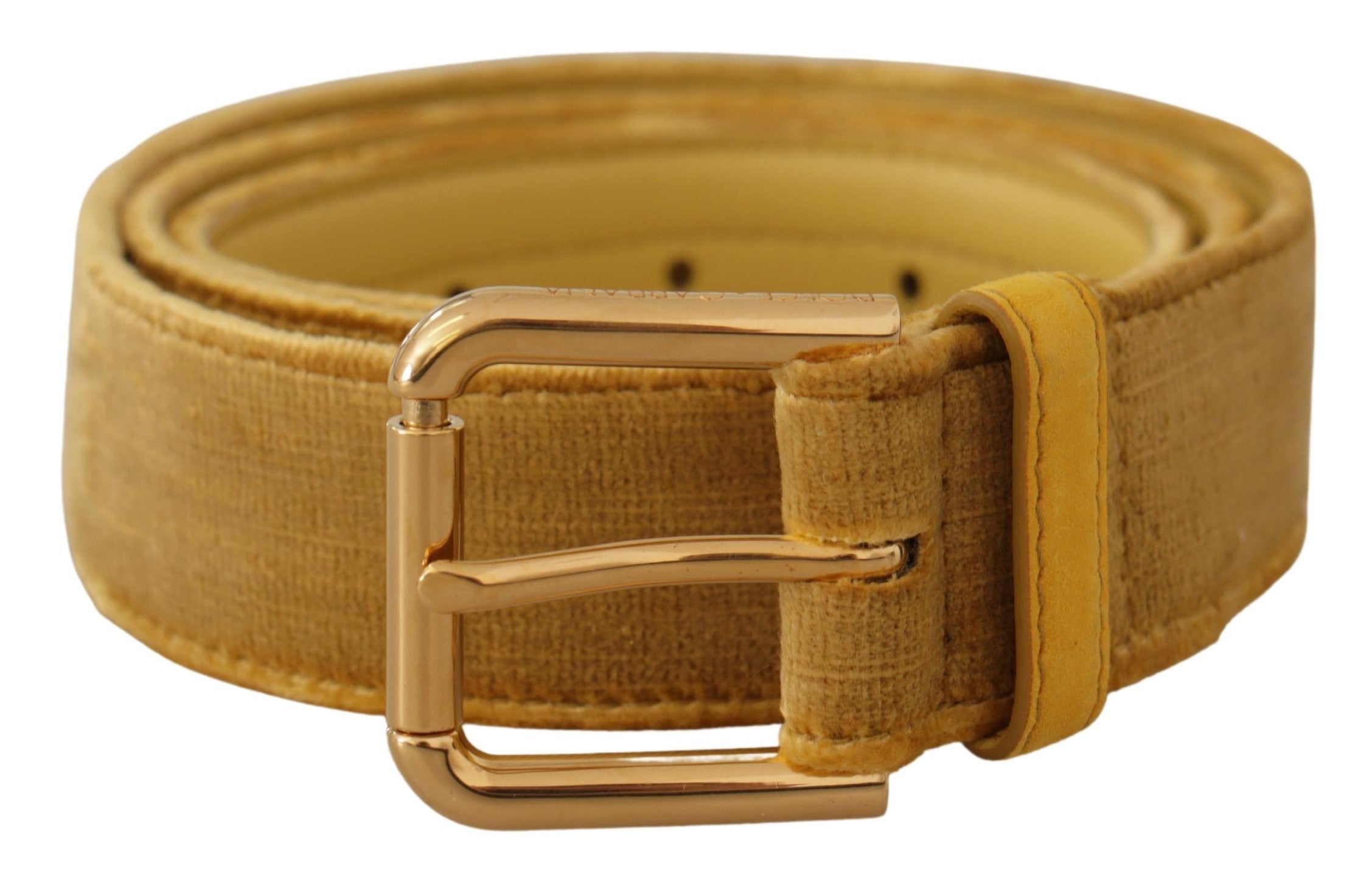 Dolce & Gabbana Elegant Velvet Designer Gold-Buckled Belt - Luksusmuotia Dolce & Gabbana - Tutustu YVES JAVANNI® 